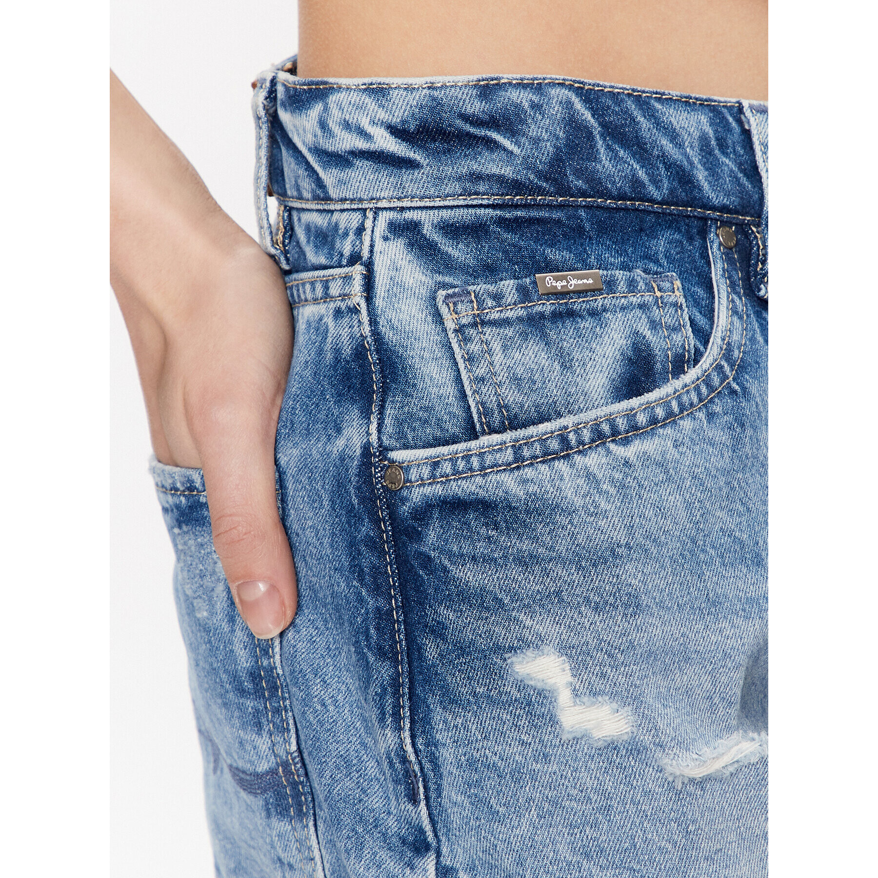 Pepe Jeans Jeans kratke hlače Suzie PL801003WU3 Modra Regular Fit - Pepit.si