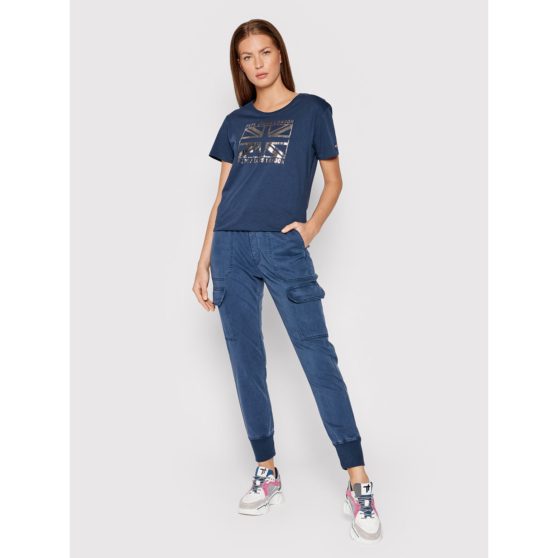 Pepe Jeans Jogging hlače New Crusade PL211492 Mornarsko modra Relaxed Fit - Pepit.si