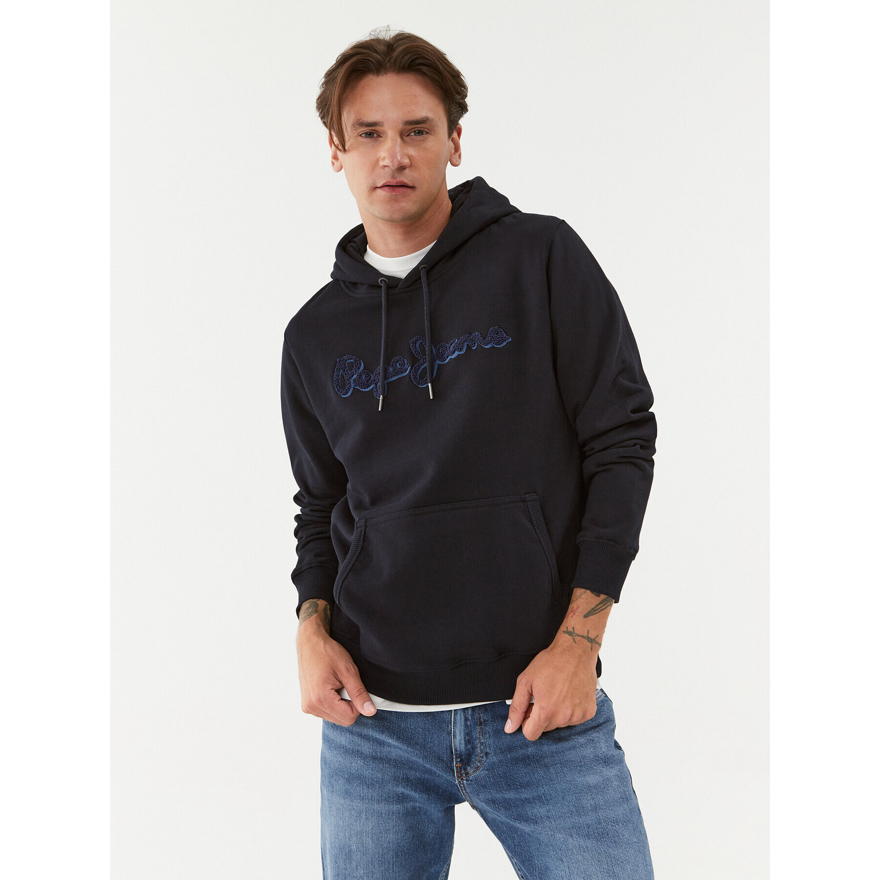 Pepe Jeans Jopa Ryan Hoodie PM582328 Mornarsko modra Regular Fit - Pepit.si