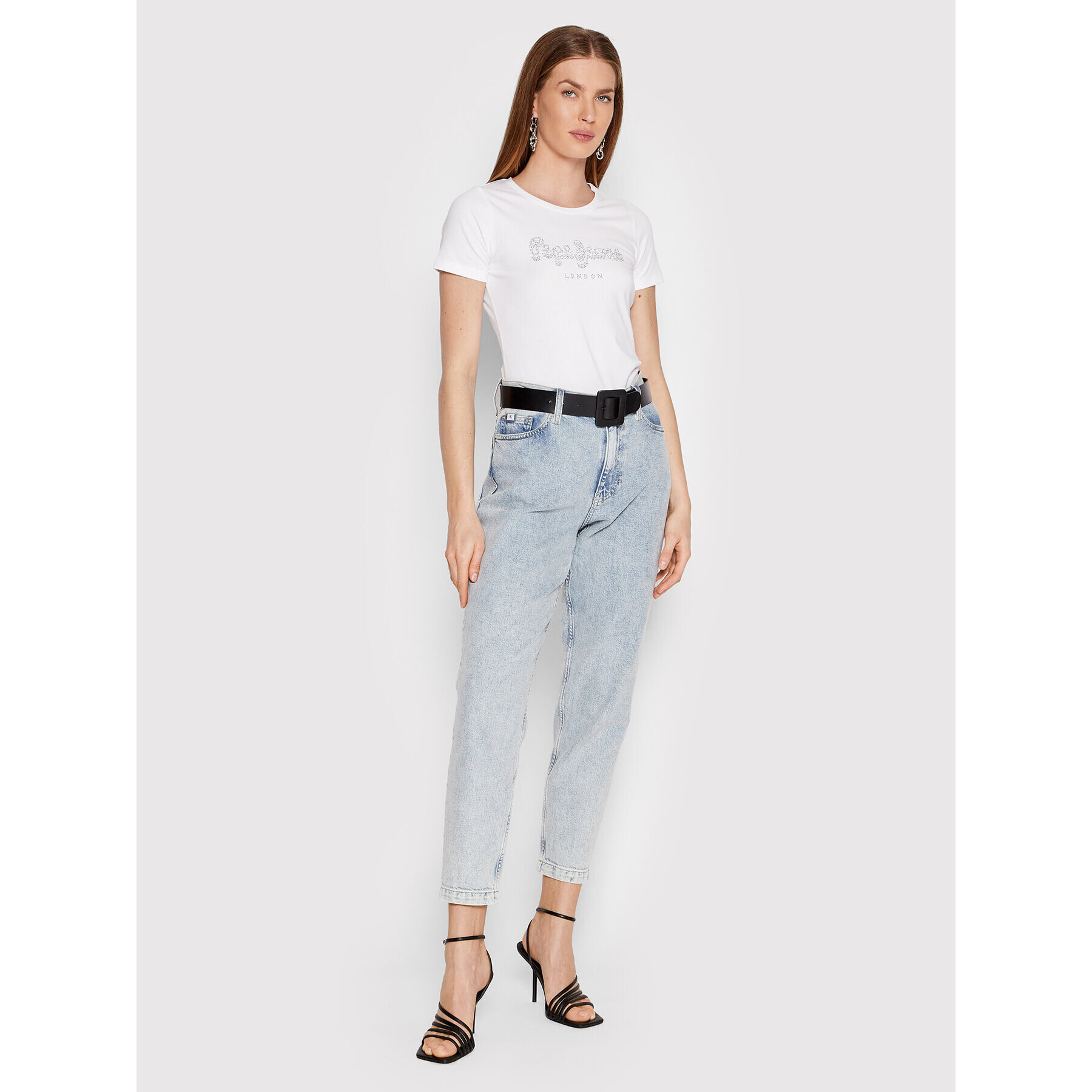 Pepe Jeans Majica Beatrice PL504434 Bela Regular Fit - Pepit.si