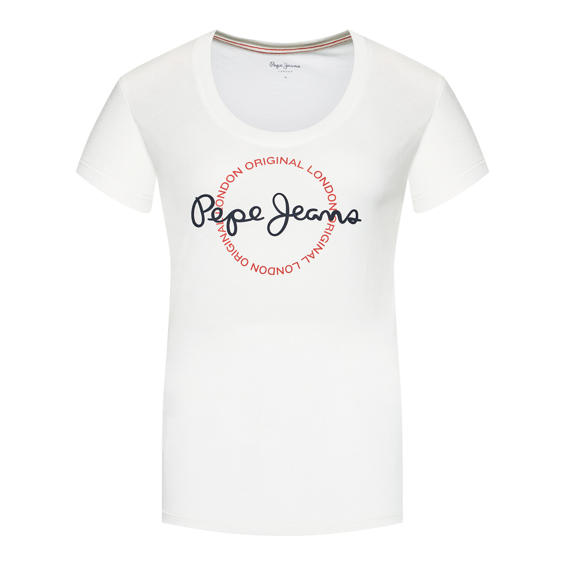 Pepe Jeans Majica Blanche PL504818 Bela Regular Fit - Pepit.si