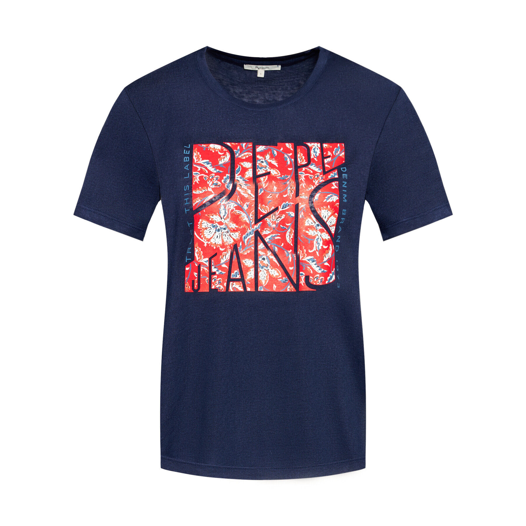 Pepe Jeans Majica Brooklyn PL504824 Mornarsko modra Regular Fit - Pepit.si