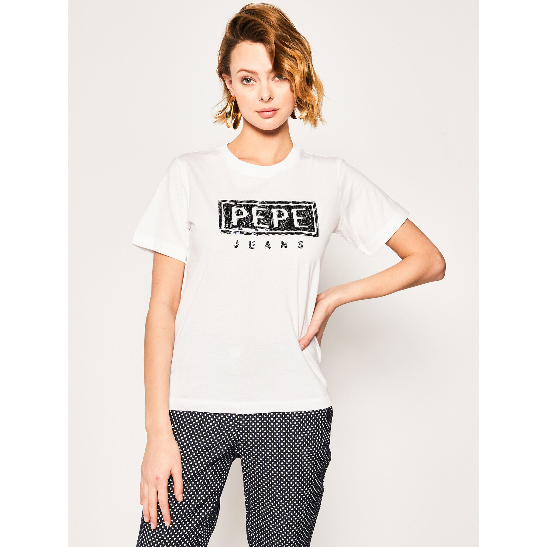 Pepe Jeans Majica Charis PL504443 Bela Regular Fit - Pepit.si