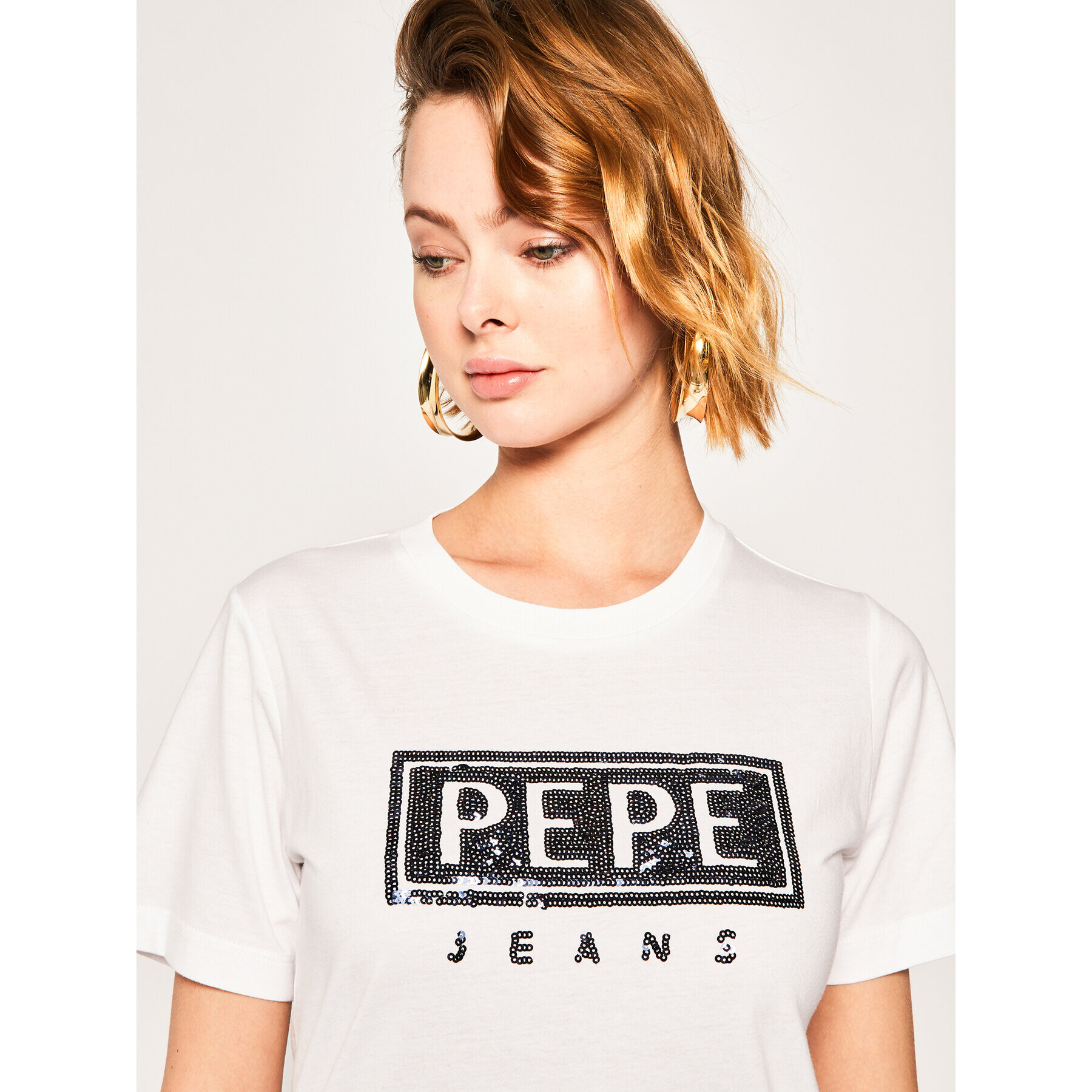 Pepe Jeans Majica Charis PL504443 Bela Regular Fit - Pepit.si