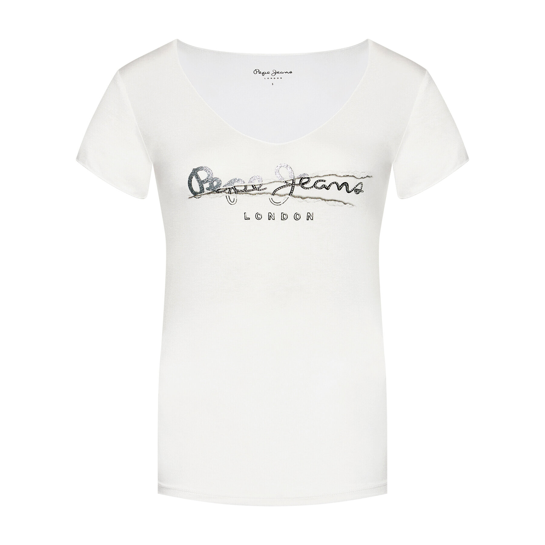 Pepe Jeans Majica Charlotte PL504832 Bela Regular Fit - Pepit.si