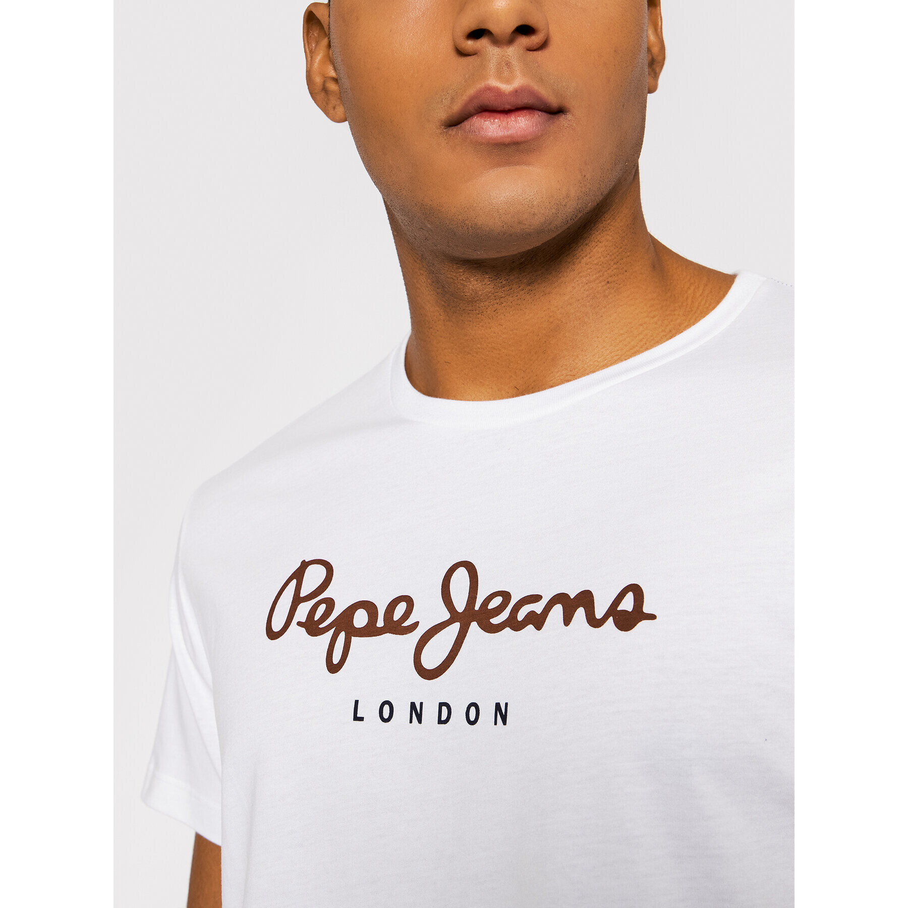 Pepe Jeans Majica Eggo PM508208 Bela Regular Fit - Pepit.si