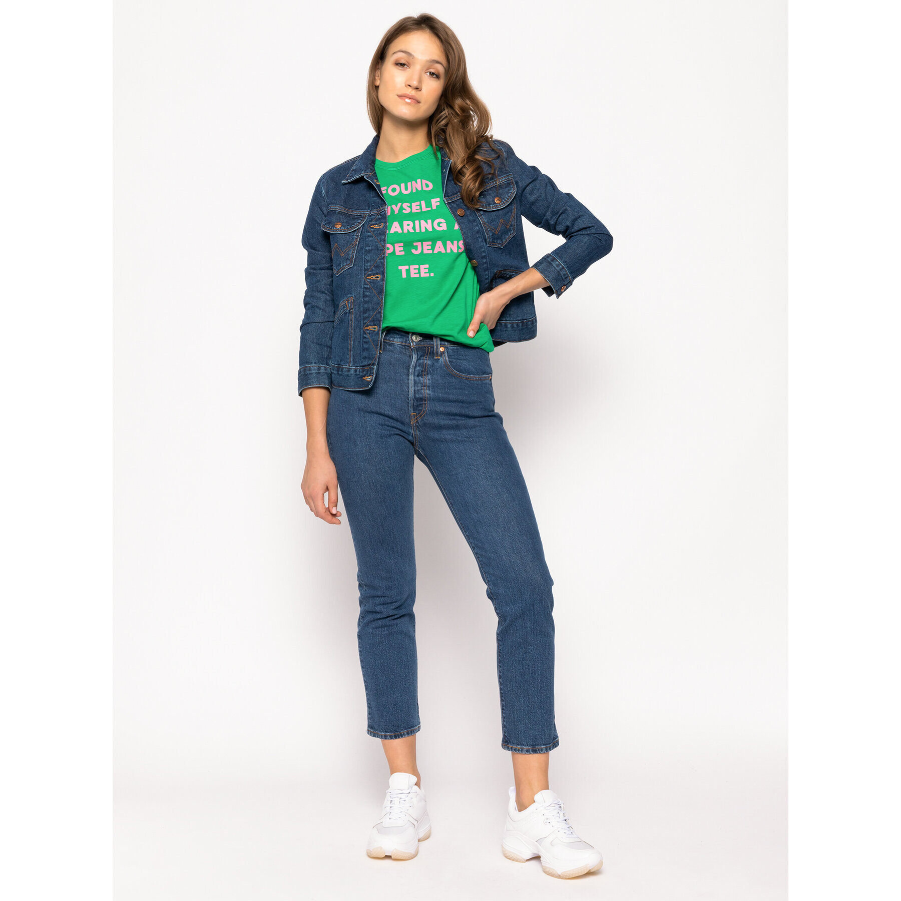 Pepe Jeans Majica Freja PL504463 Zelena Regular Fit - Pepit.si