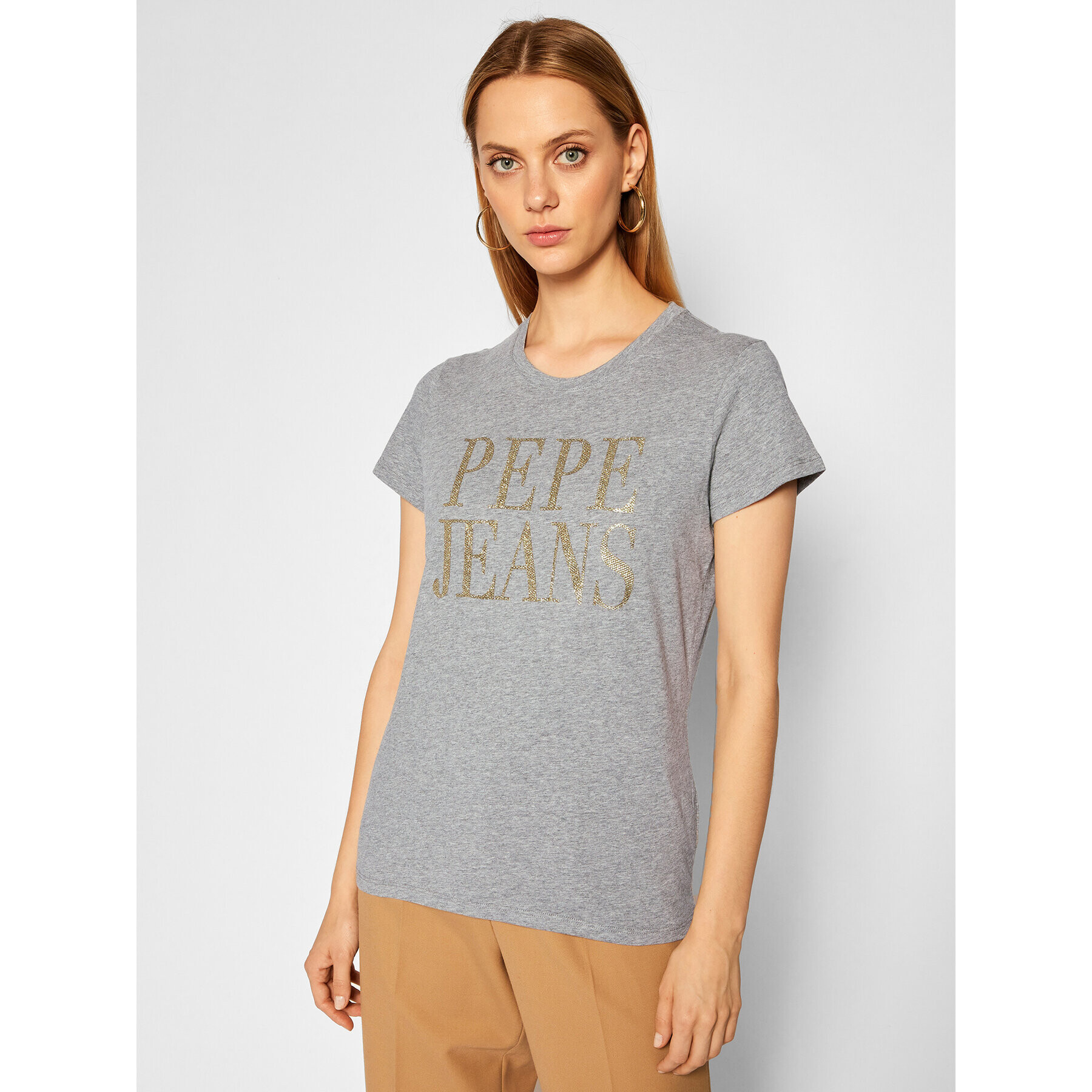 Pepe Jeans Majica Lucila PL504655 Siva Regular Fit - Pepit.si