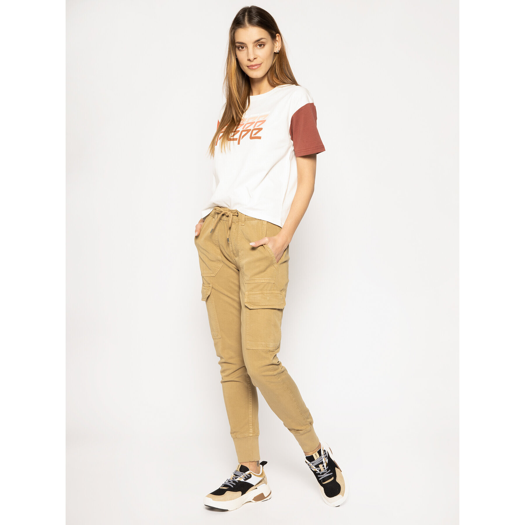 Pepe Jeans Majica Penelope PL504480 Bela Regular Fit - Pepit.si