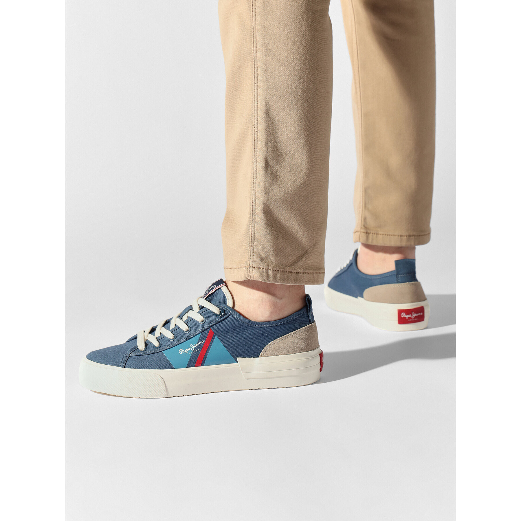 Pepe Jeans Modne superge Allen Flag Color PMS30903 Mornarsko modra - Pepit.si