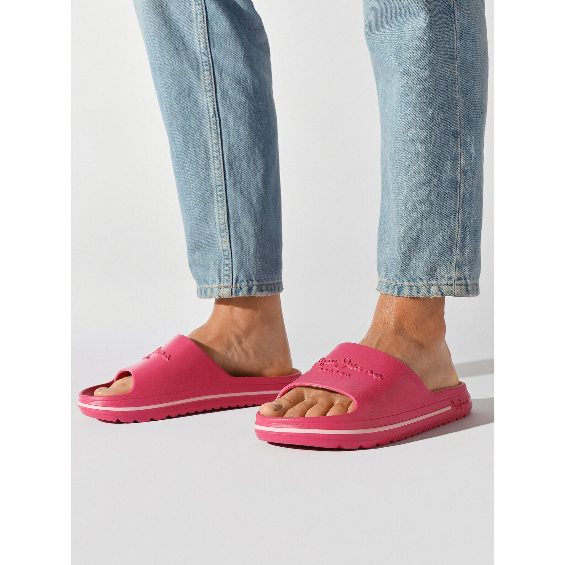 Pepe Jeans Natikači Beach Slide W PLS70131 Roza - Pepit.si