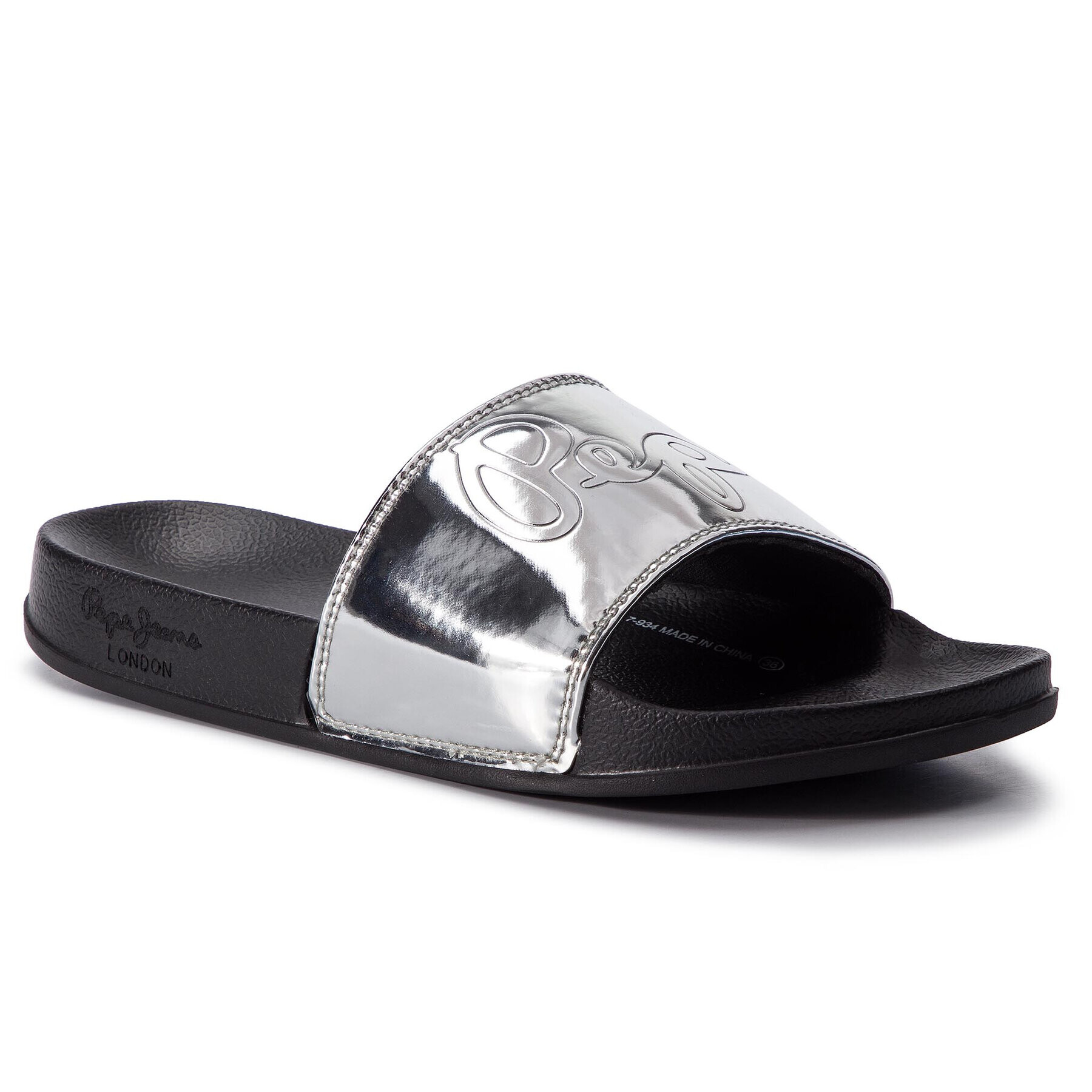 Pepe Jeans Natikači Flap Shine PLS70037 Srebrna - Pepit.si