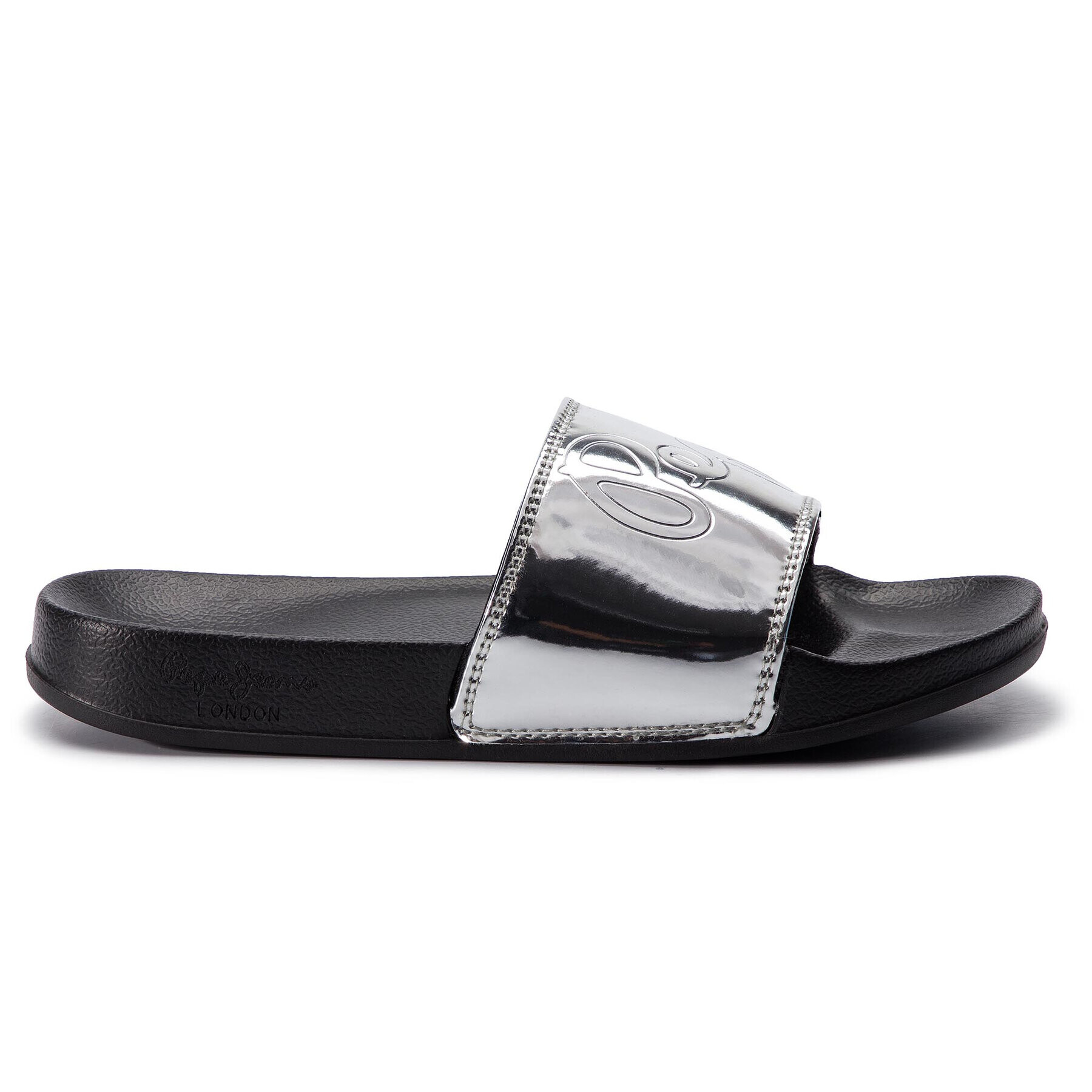 Pepe Jeans Natikači Flap Shine PLS70037 Srebrna - Pepit.si