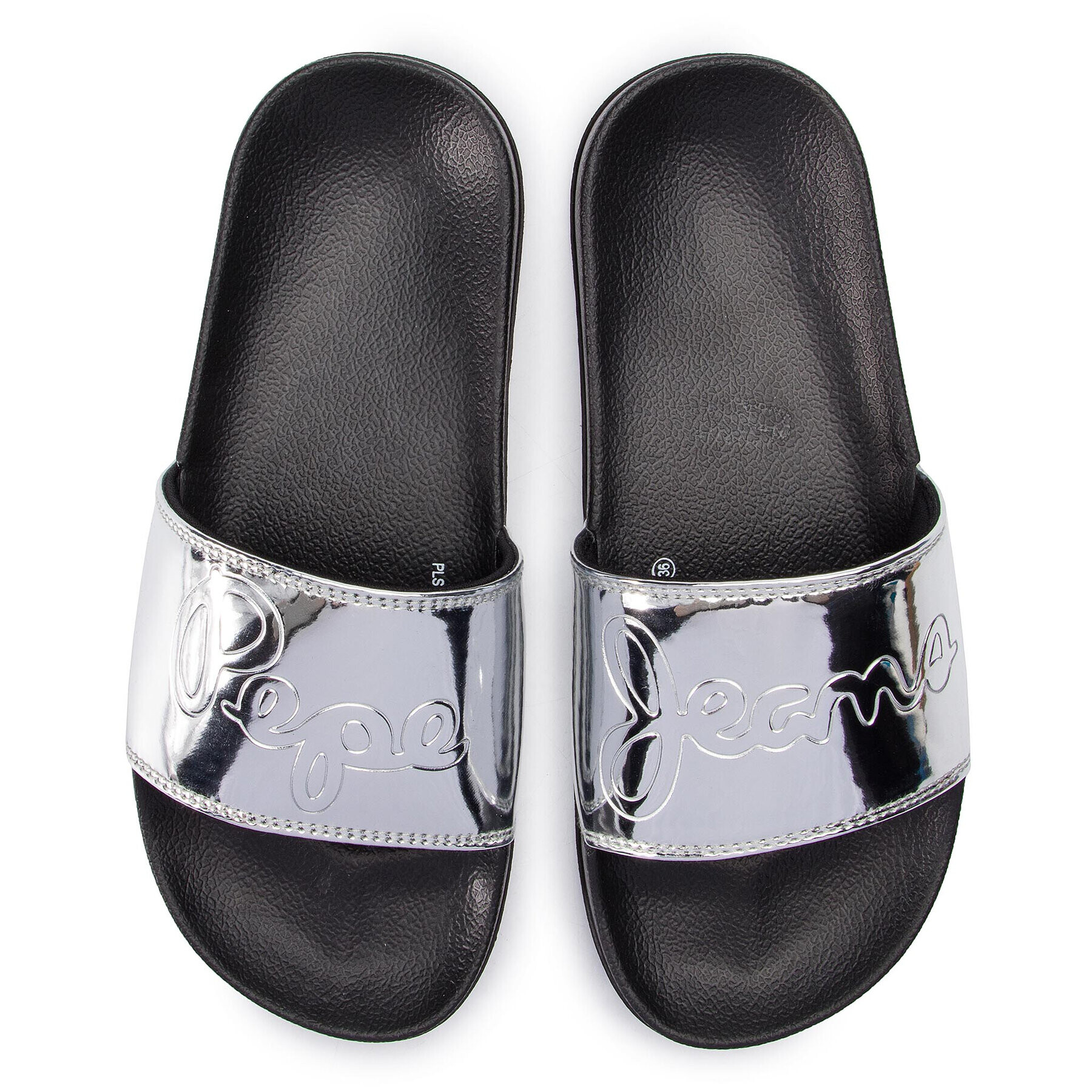 Pepe Jeans Natikači Flap Shine PLS70037 Srebrna - Pepit.si