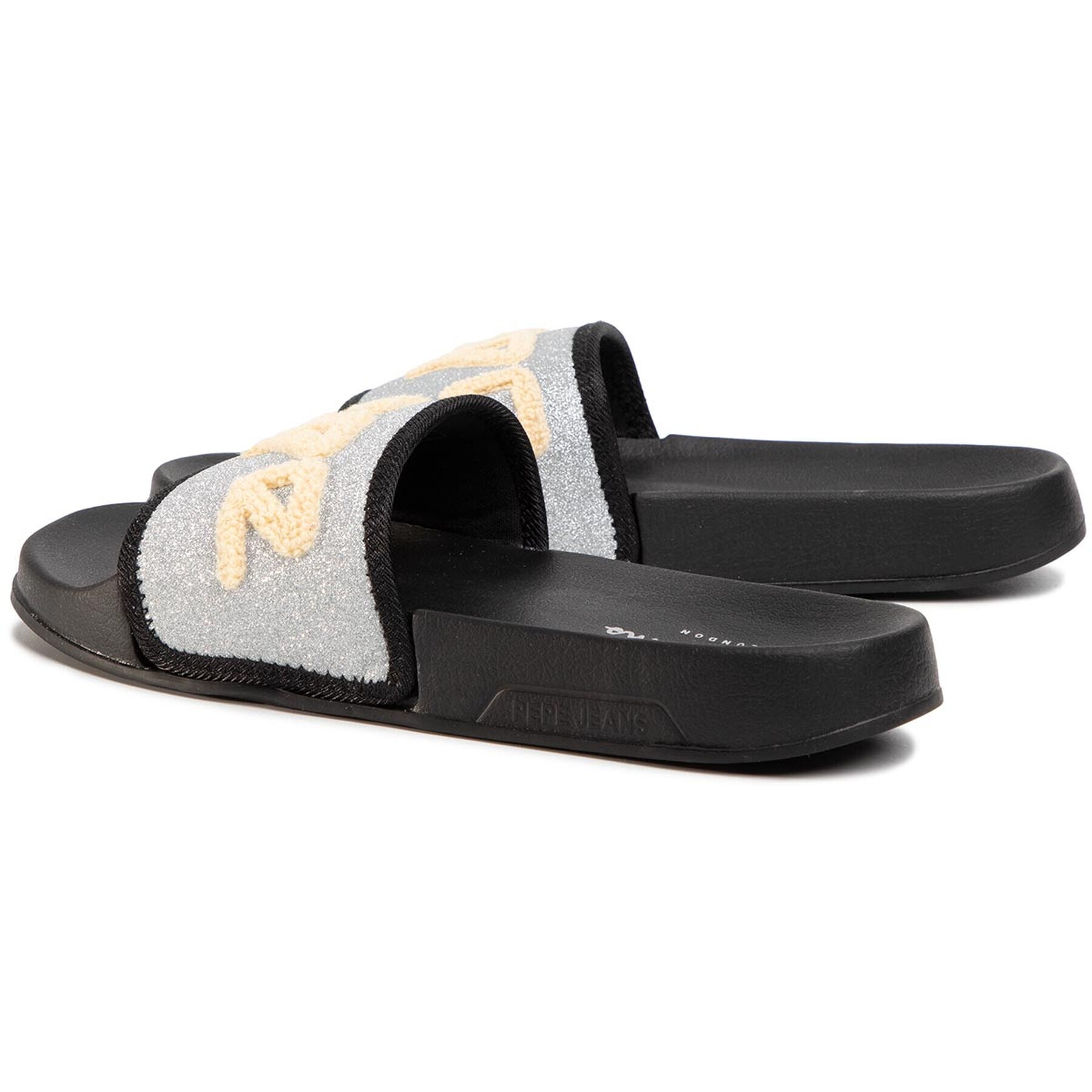 Pepe Jeans Natikači Slider Towi PLS70079 Srebrna - Pepit.si