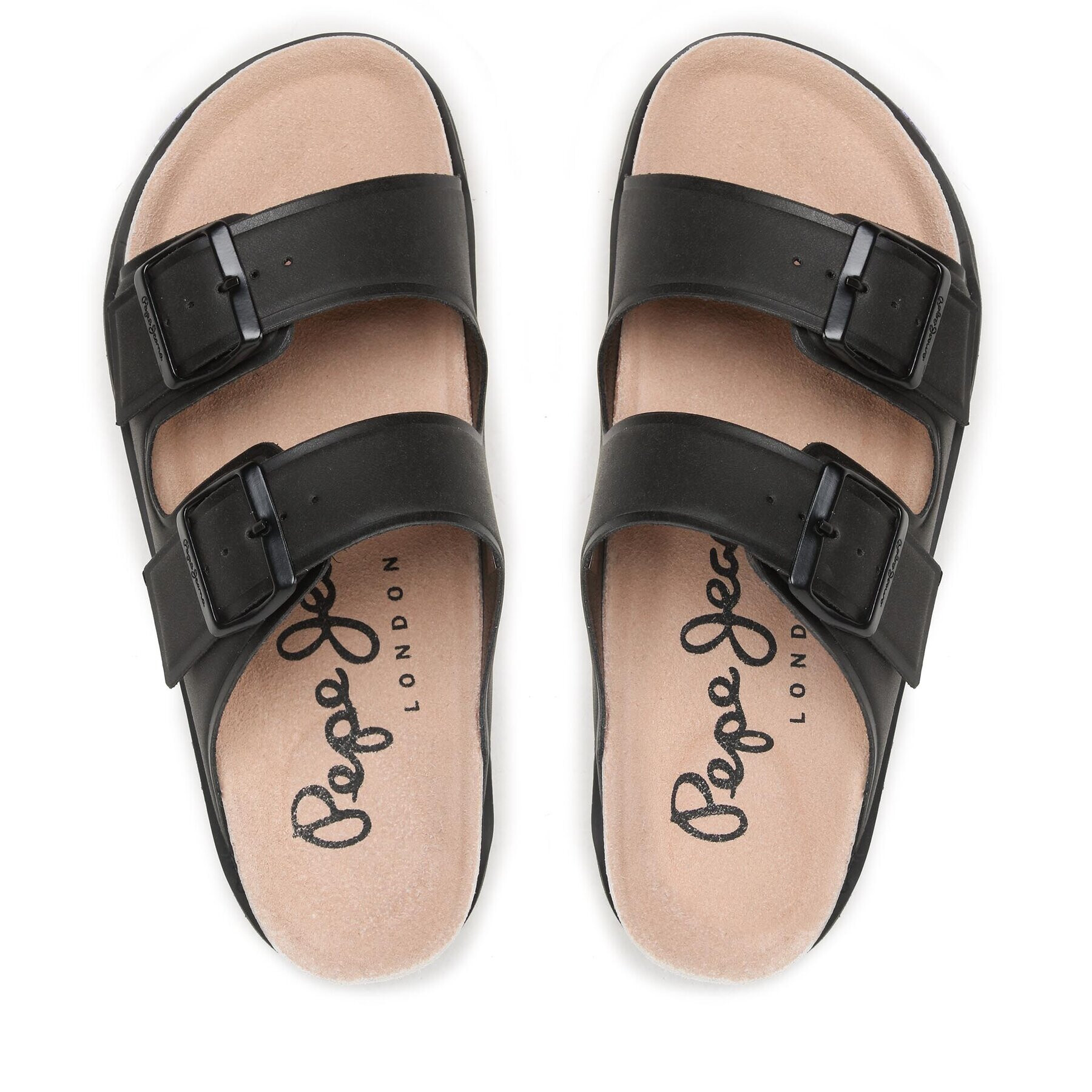 Pepe Jeans Natikači Urban Sandal Basic Cork W PLS90600 Črna - Pepit.si