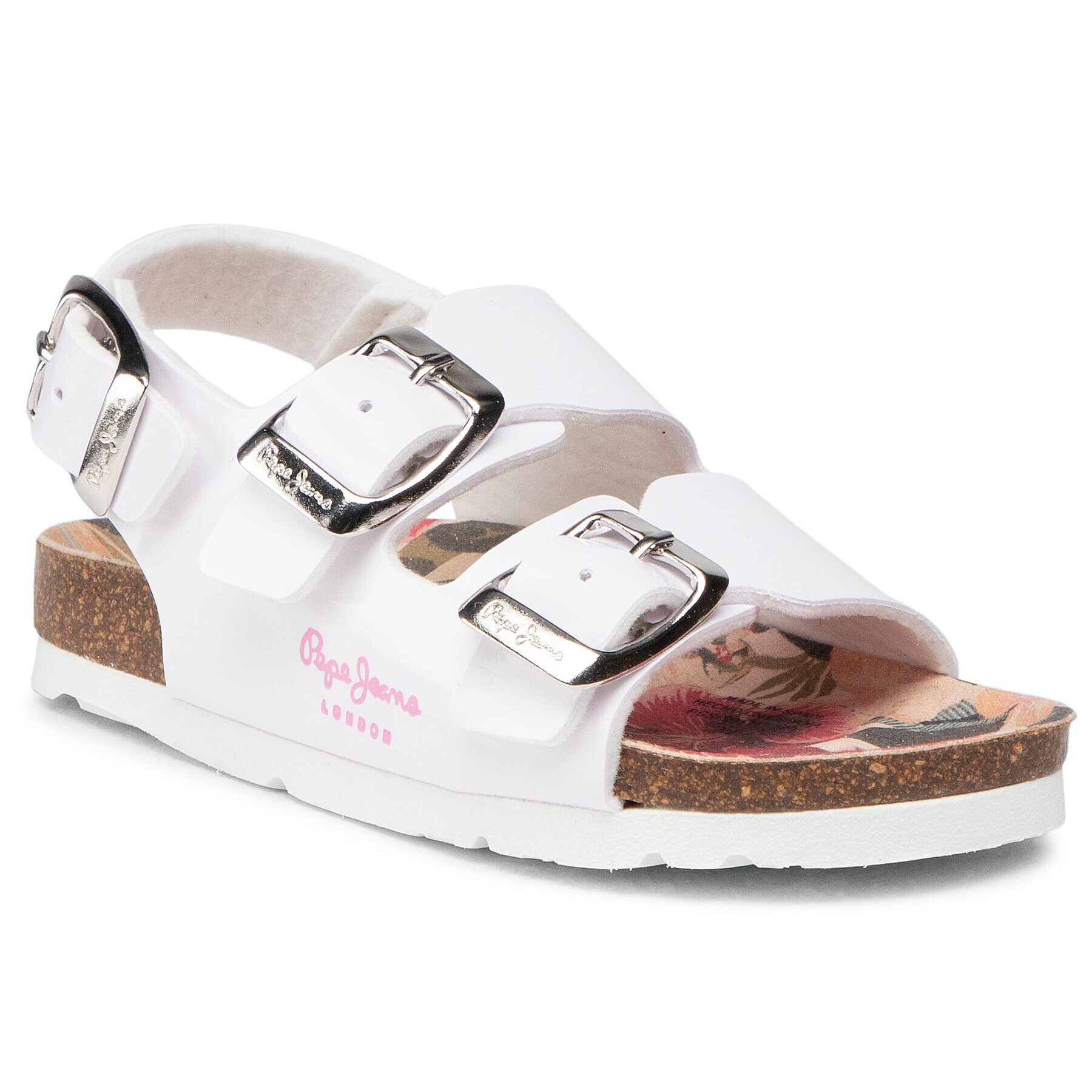 Pepe Jeans Sandali Bio Basic Buckles PGS90171 Bela - Pepit.si