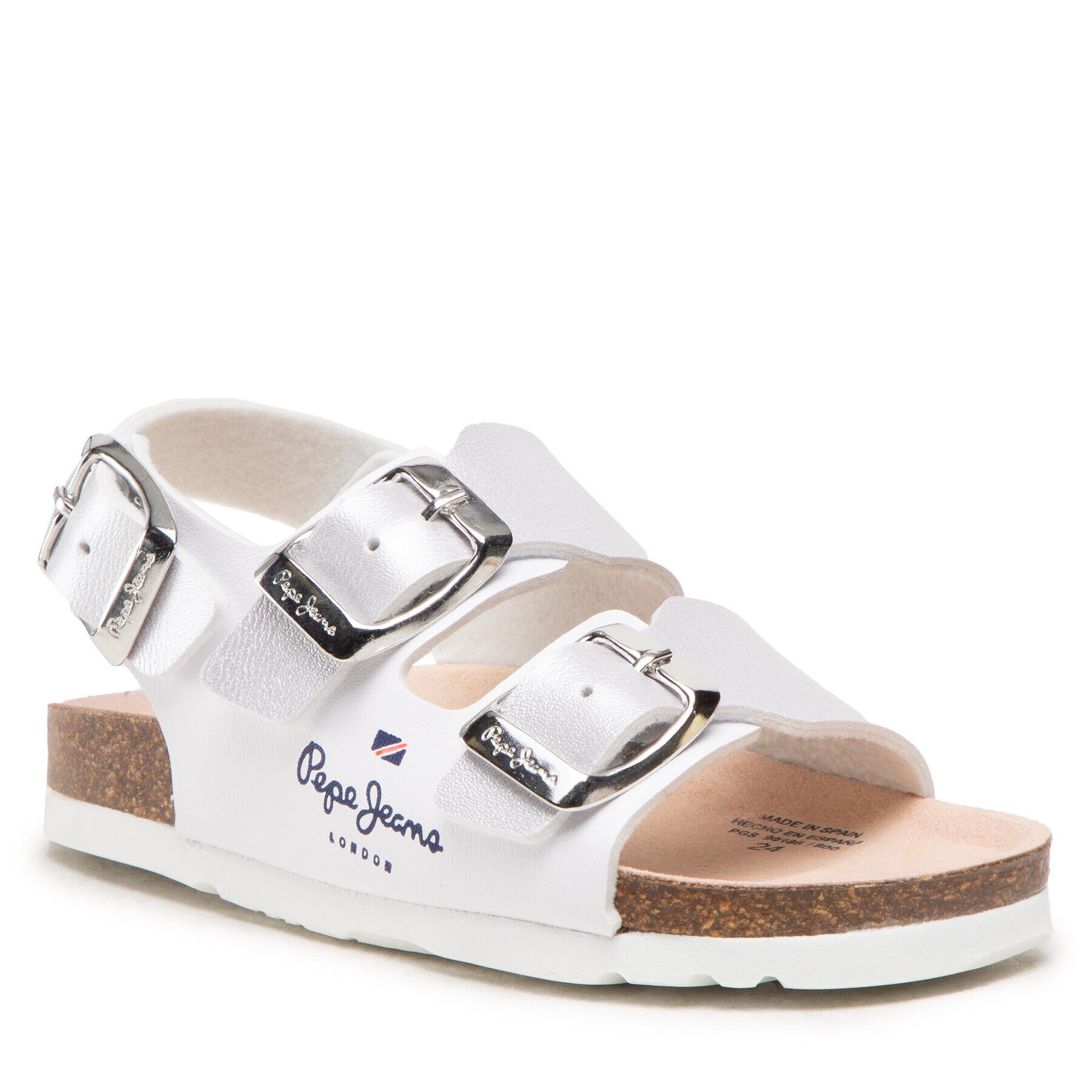 Pepe Jeans Sandali Bio Corp Girl PGS90186 Srebrna - Pepit.si