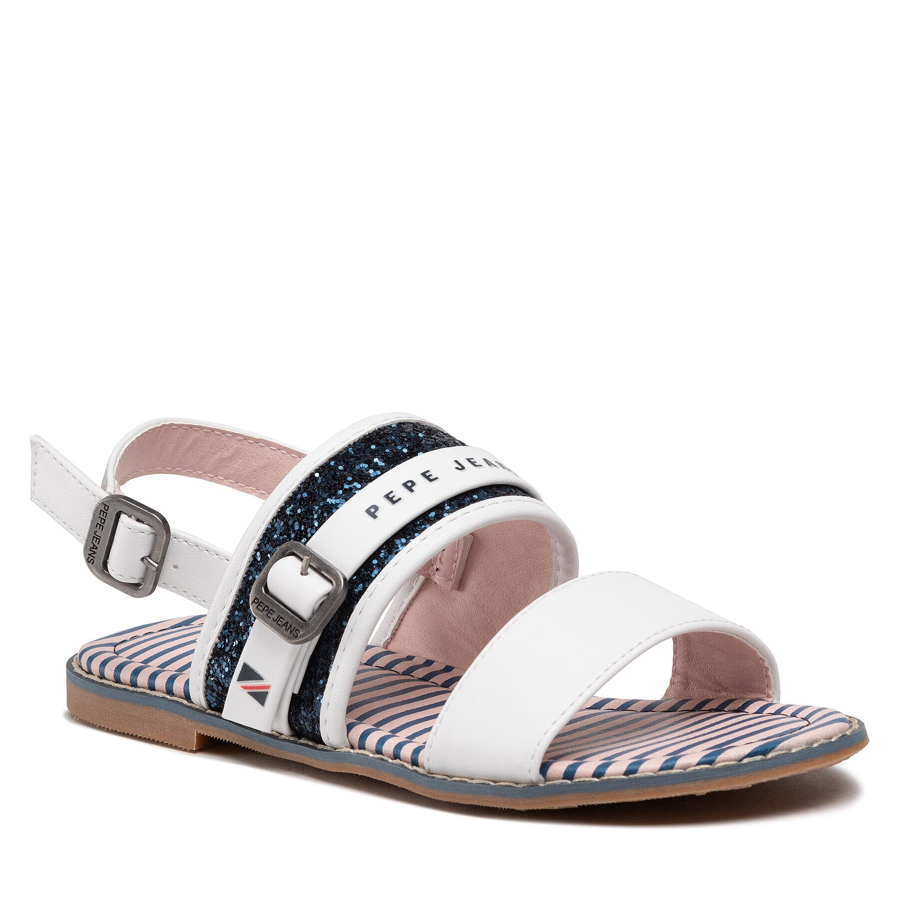 Pepe Jeans Sandali Elisa Glitter PGS90177 Bela - Pepit.si