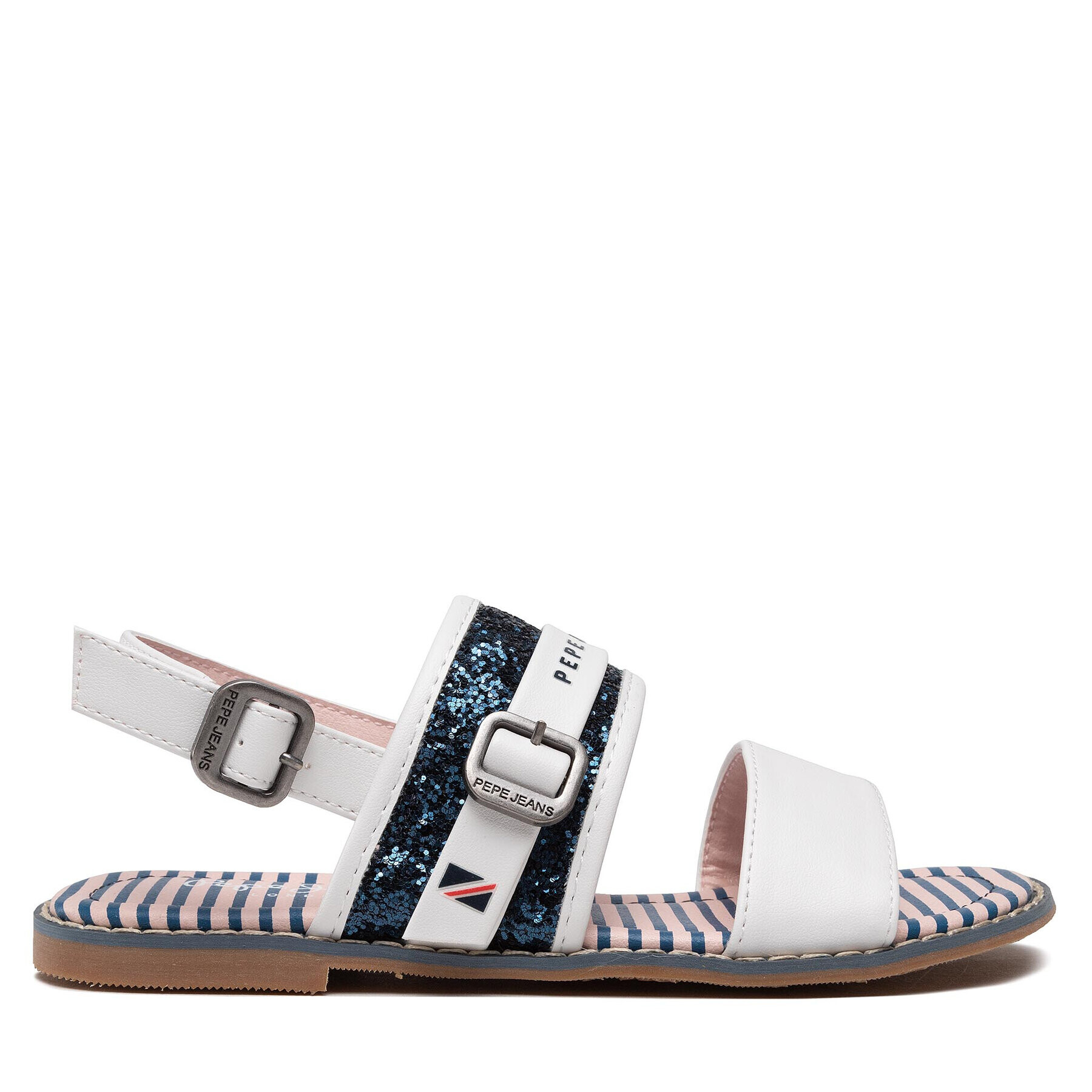 Pepe Jeans Sandali Elisa Glitter PGS90177 Bela - Pepit.si