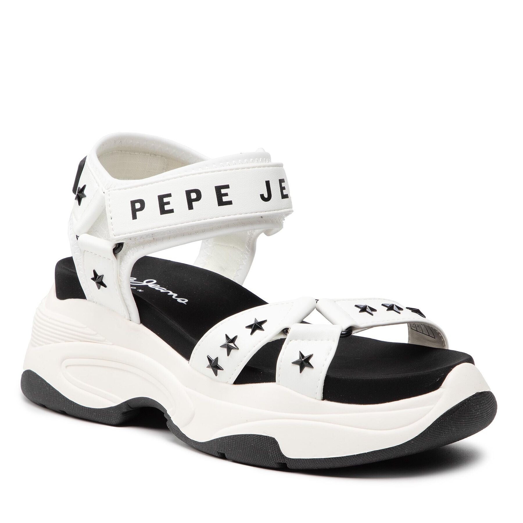 Pepe Jeans Sandali Grub Star PLS90567 Bela - Pepit.si