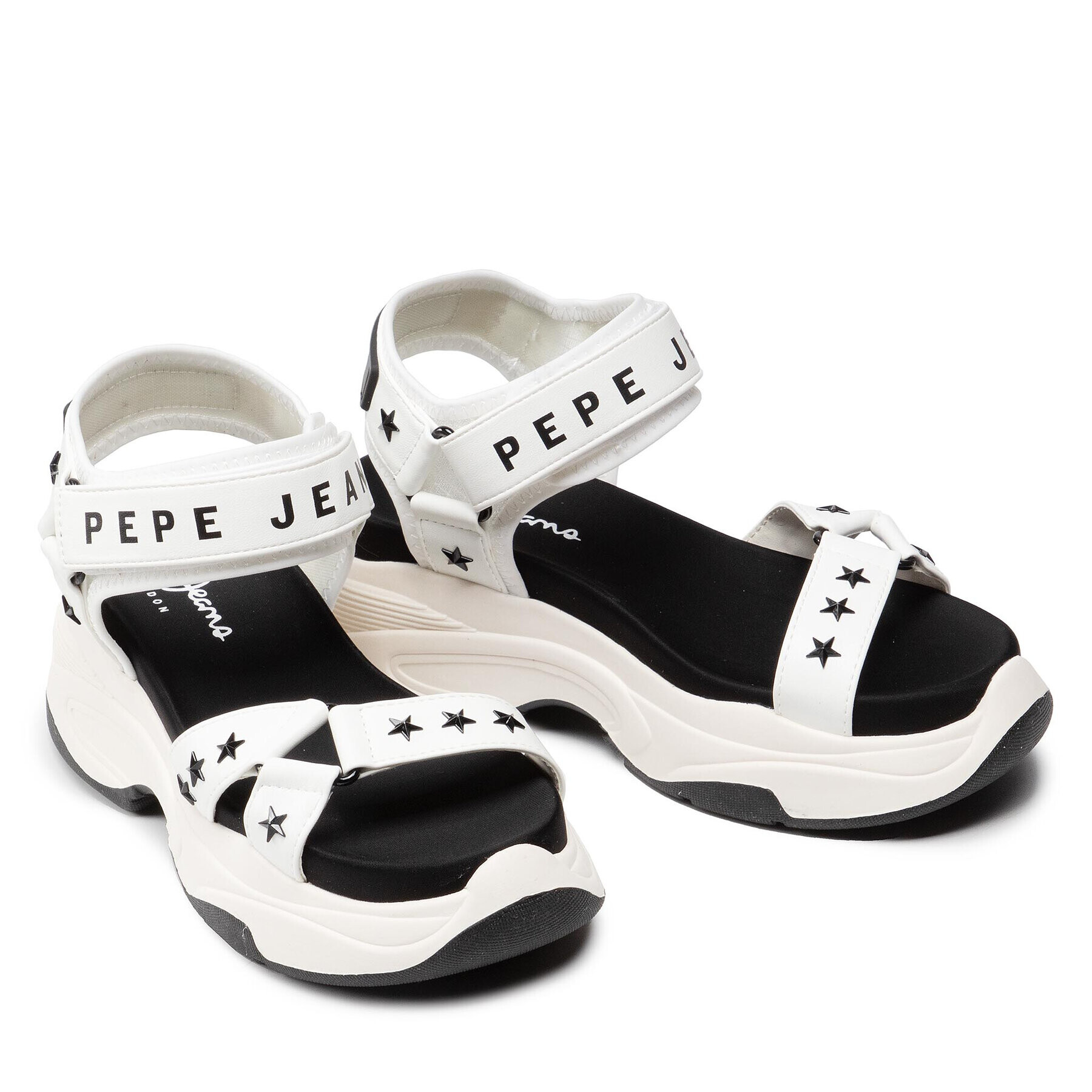 Pepe Jeans Sandali Grub Star PLS90567 Bela - Pepit.si