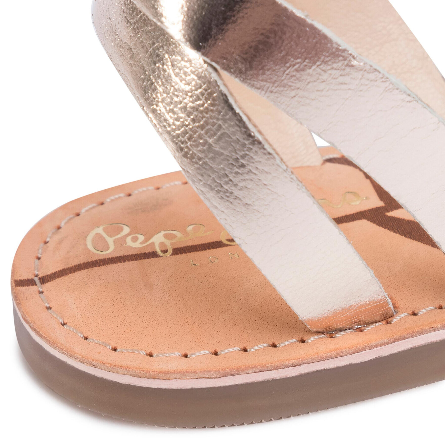 Pepe Jeans Sandali March Basic Metal PLS90442 Zlata - Pepit.si