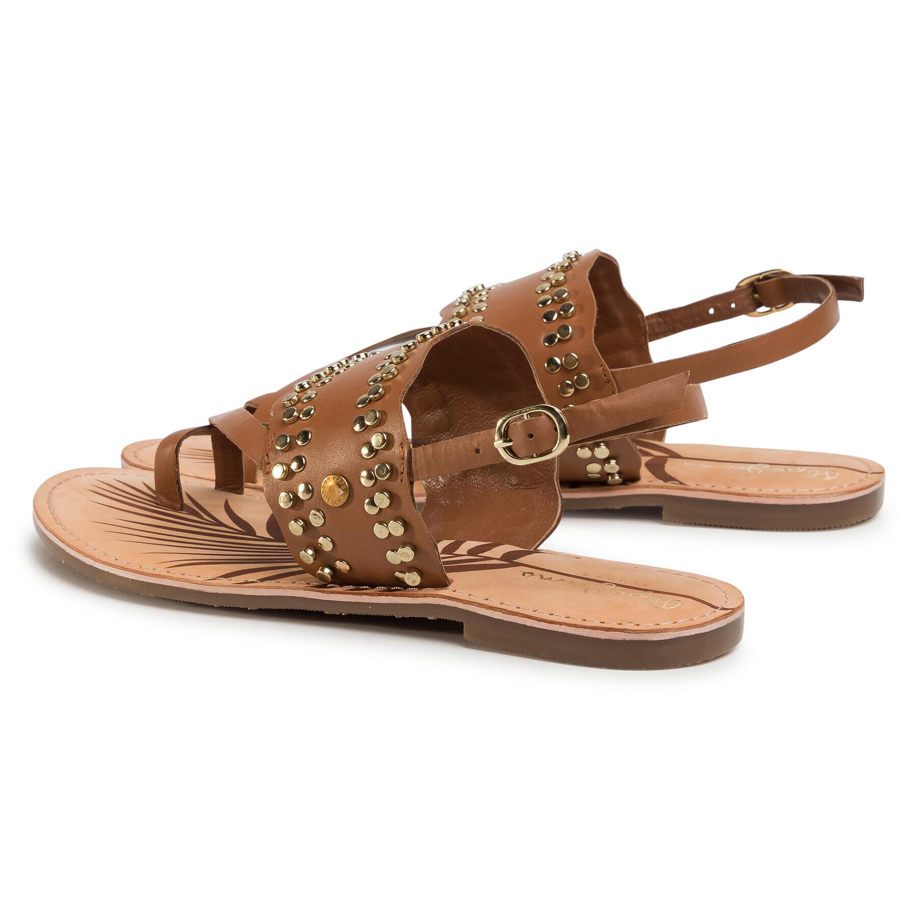 Pepe Jeans Sandali March Studs PLS90447 Rjava - Pepit.si