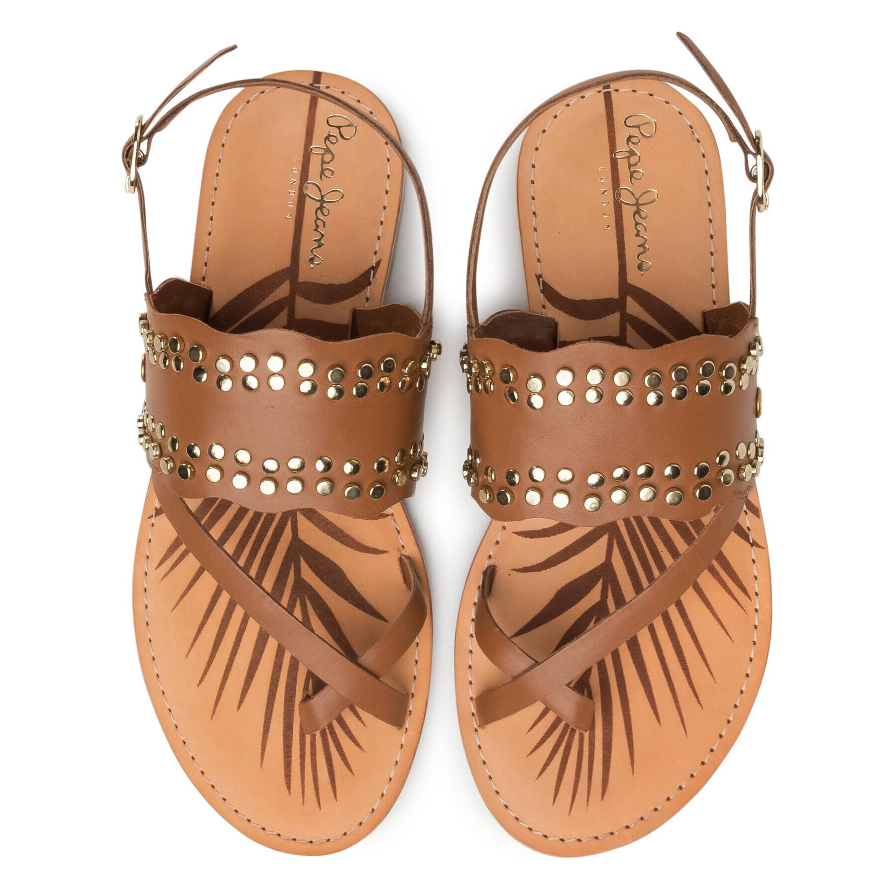 Pepe Jeans Sandali March Studs PLS90447 Rjava - Pepit.si