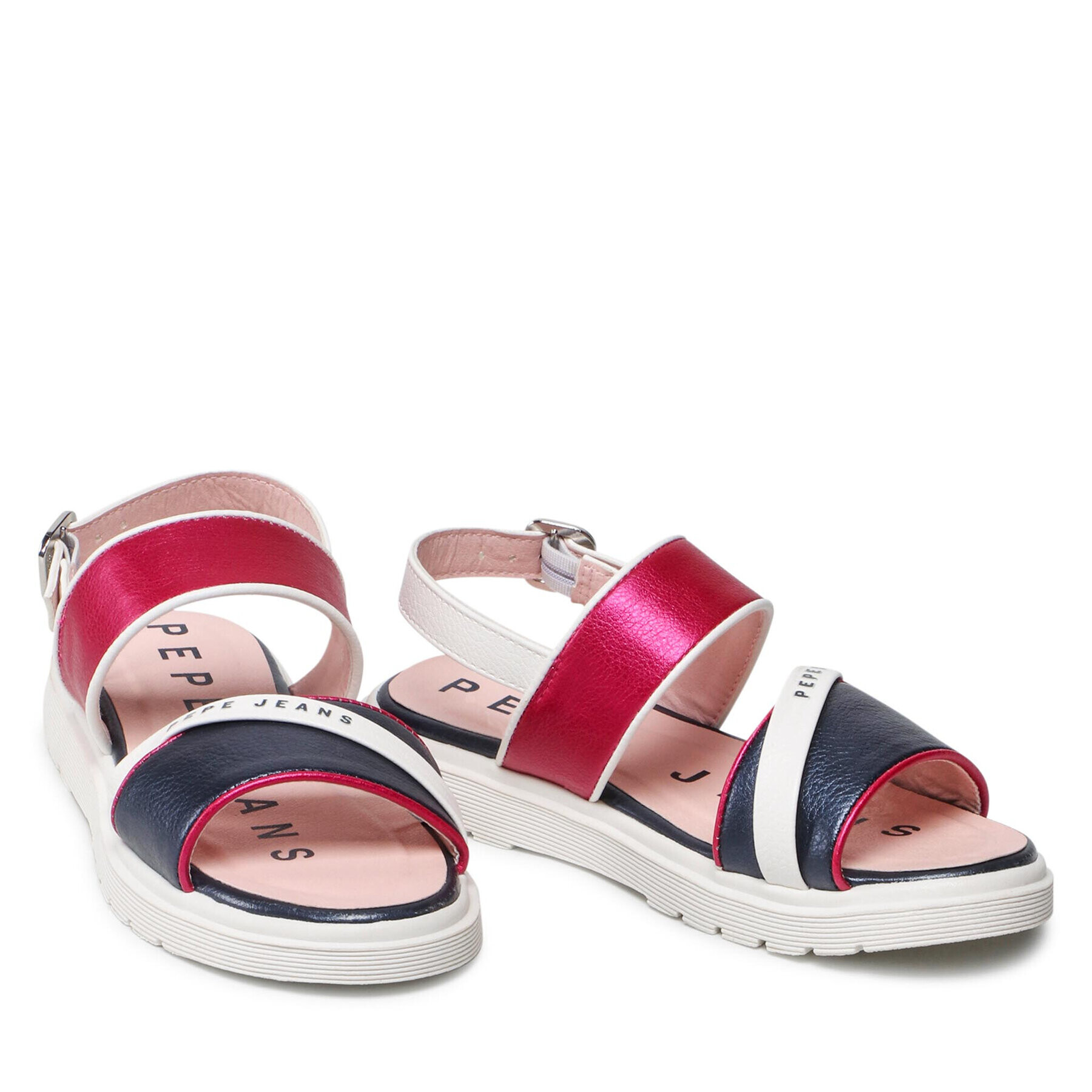 Pepe Jeans Sandali Wendy Logo PGS90183 Roza - Pepit.si