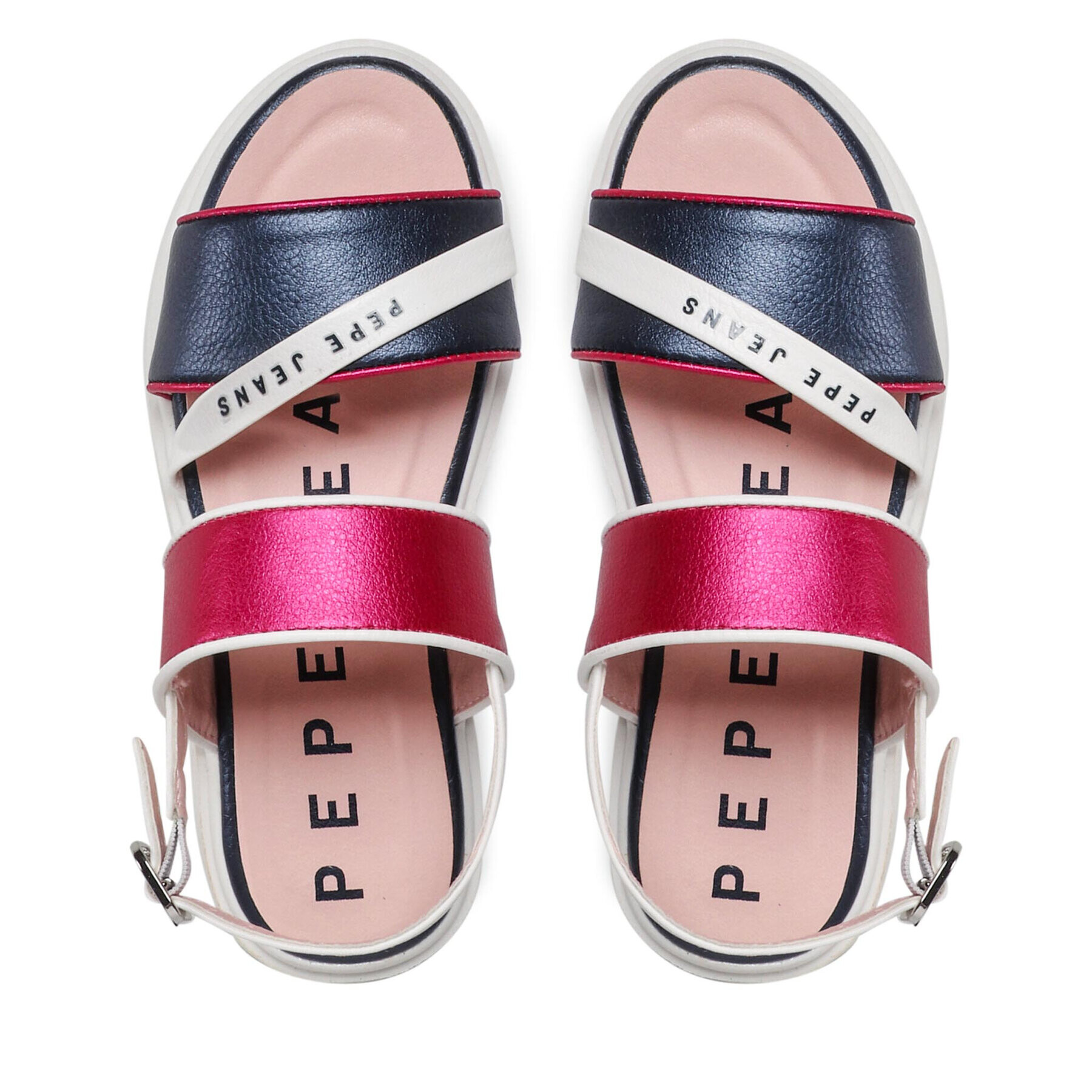 Pepe Jeans Sandali Wendy Logo PGS90183 Roza - Pepit.si