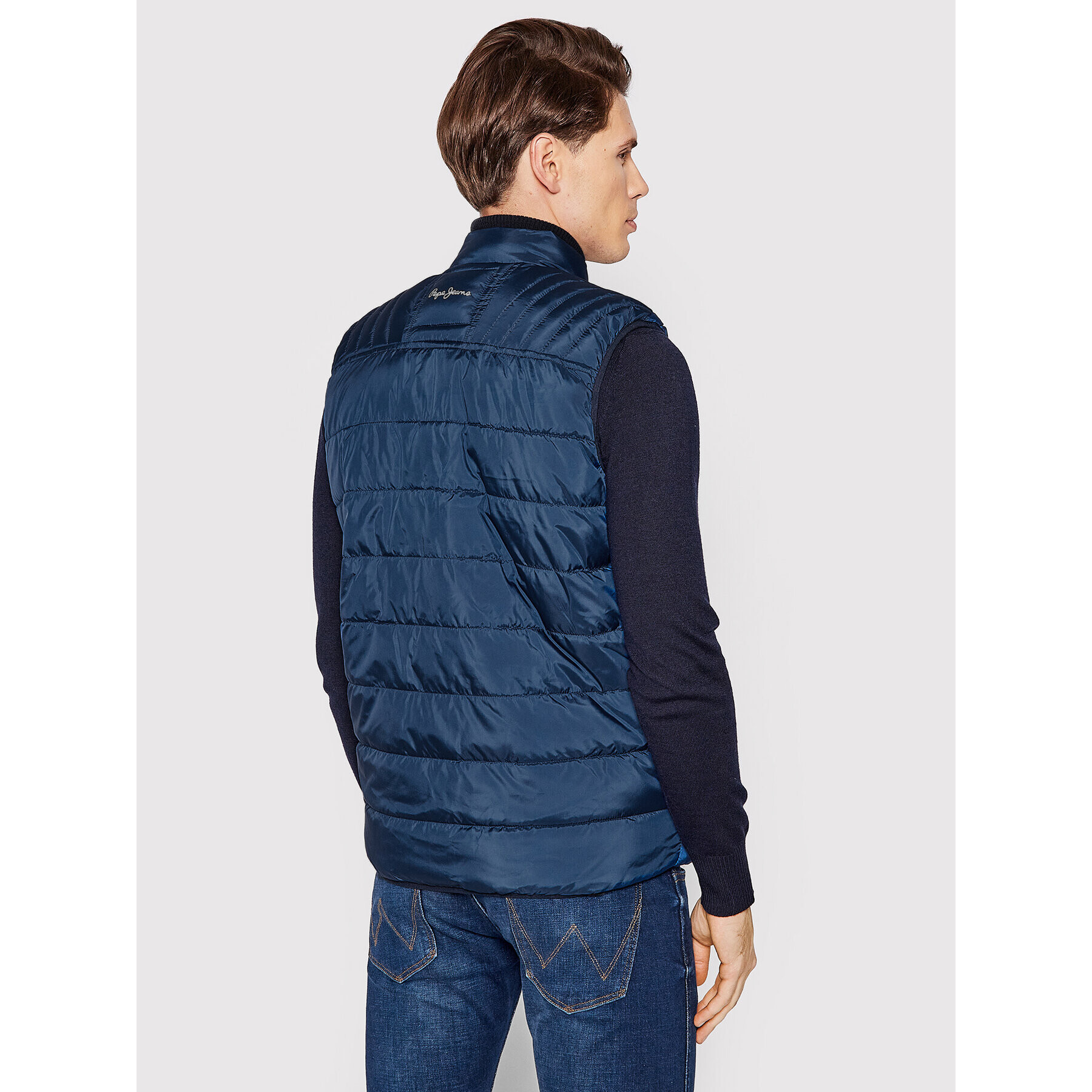 Pepe Jeans Telovnik Heinrich Vest PM402449 Mornarsko modra Regular Fit - Pepit.si