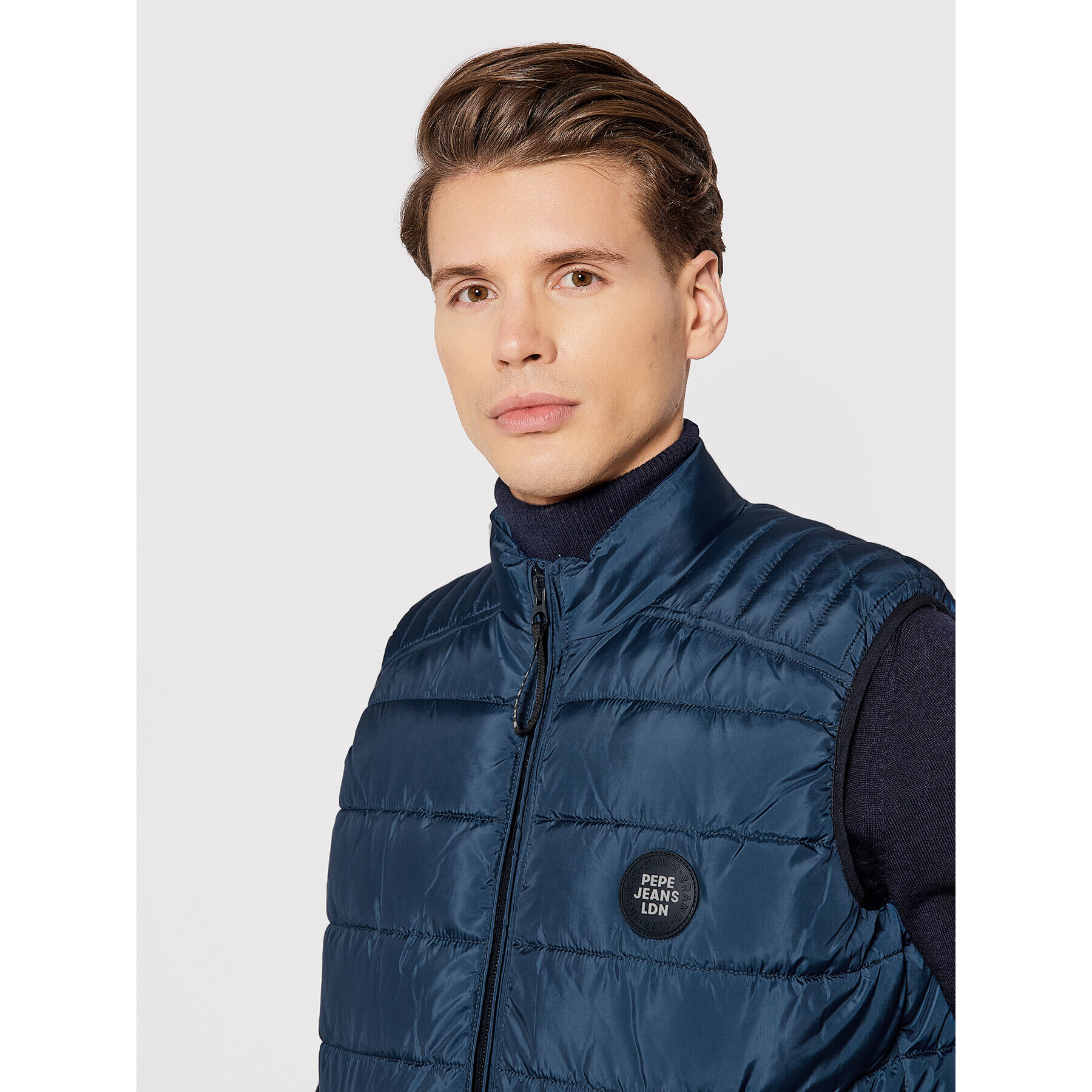 Pepe Jeans Telovnik Heinrich Vest PM402449 Mornarsko modra Regular Fit - Pepit.si