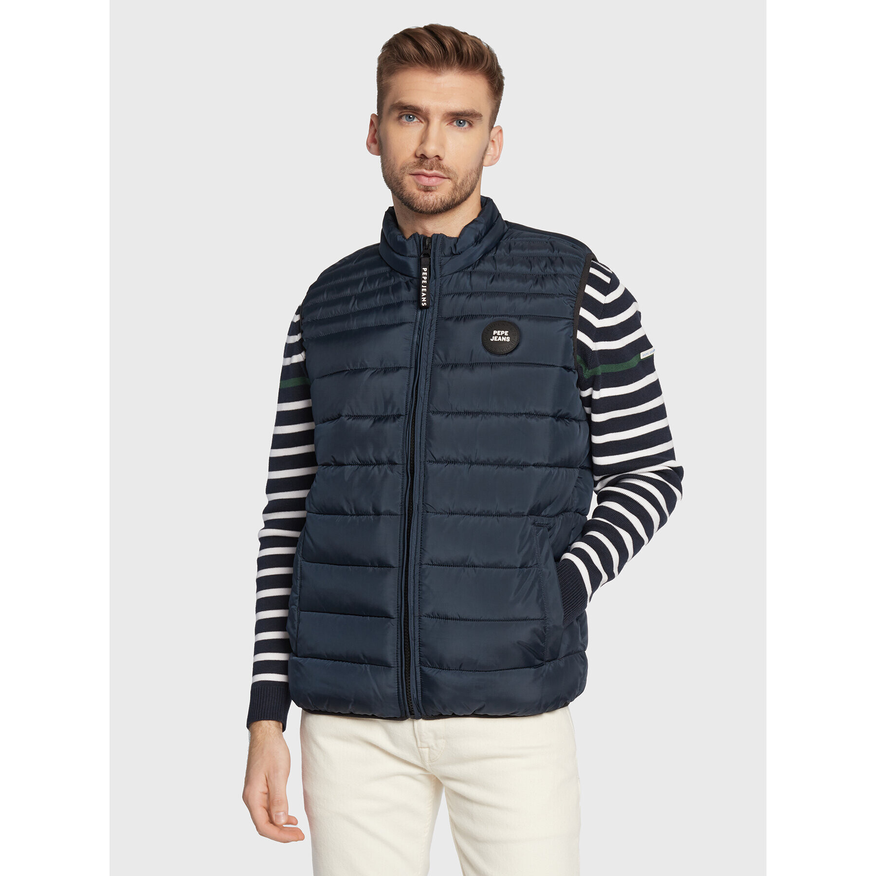 Pepe Jeans Telovnik Jack PM402590 Mornarsko modra Regular Fit - Pepit.si