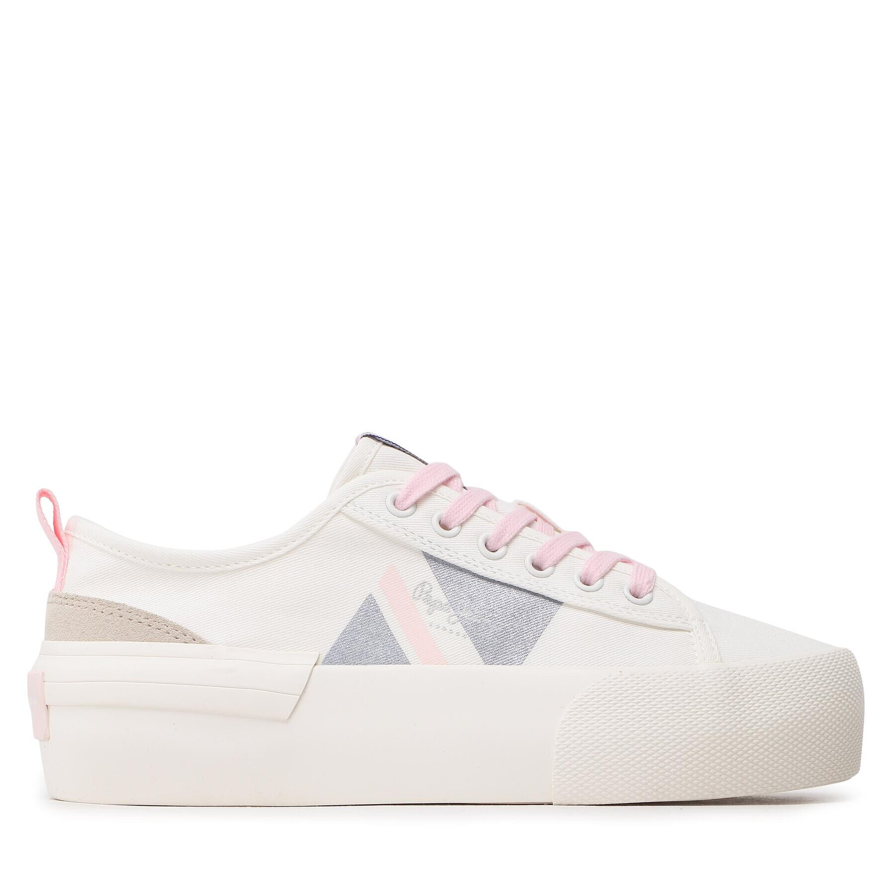 Pepe Jeans Tenis superge Allen Flag Color W PLS31488 Bela - Pepit.si