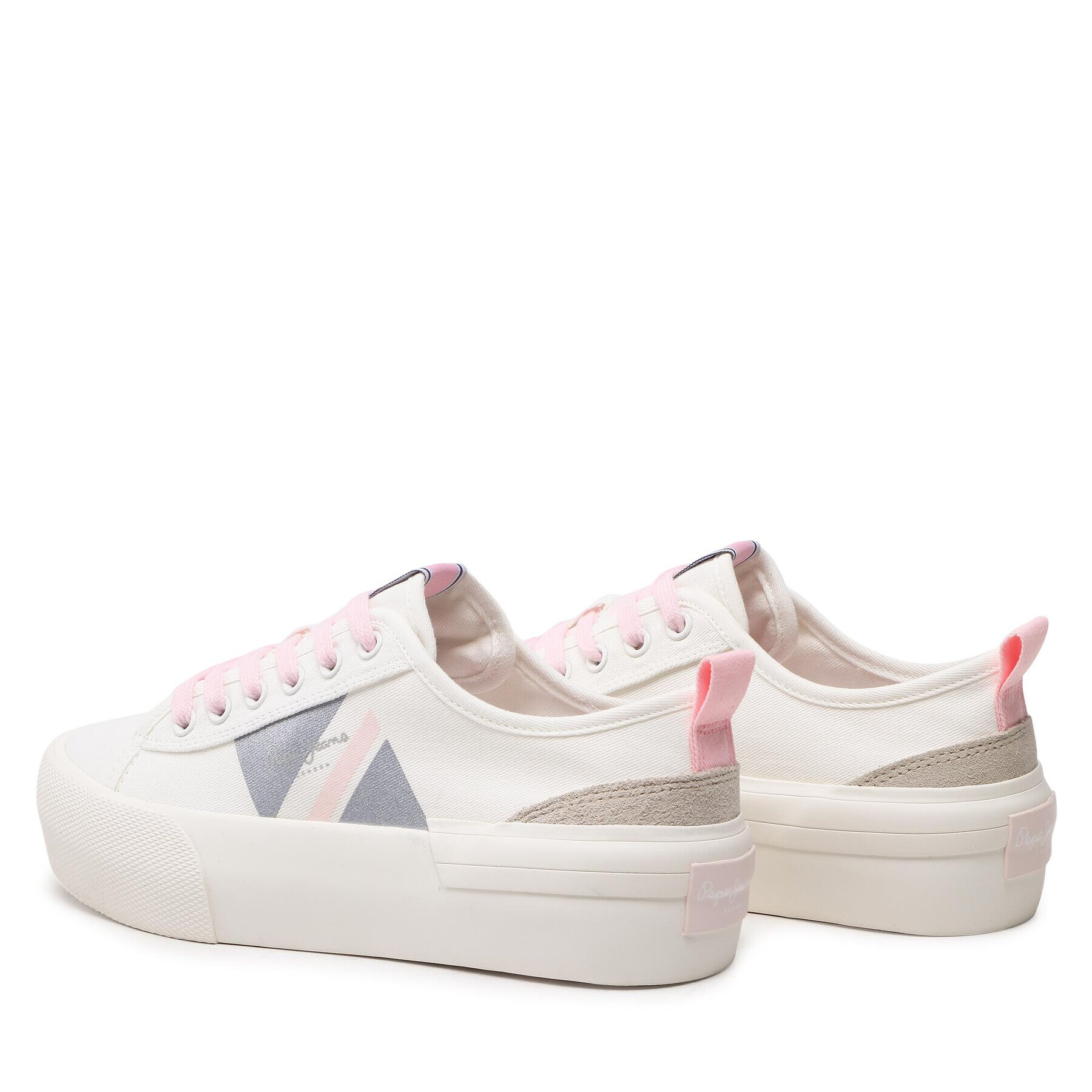 Pepe Jeans Tenis superge Allen Flag Color W PLS31488 Bela - Pepit.si