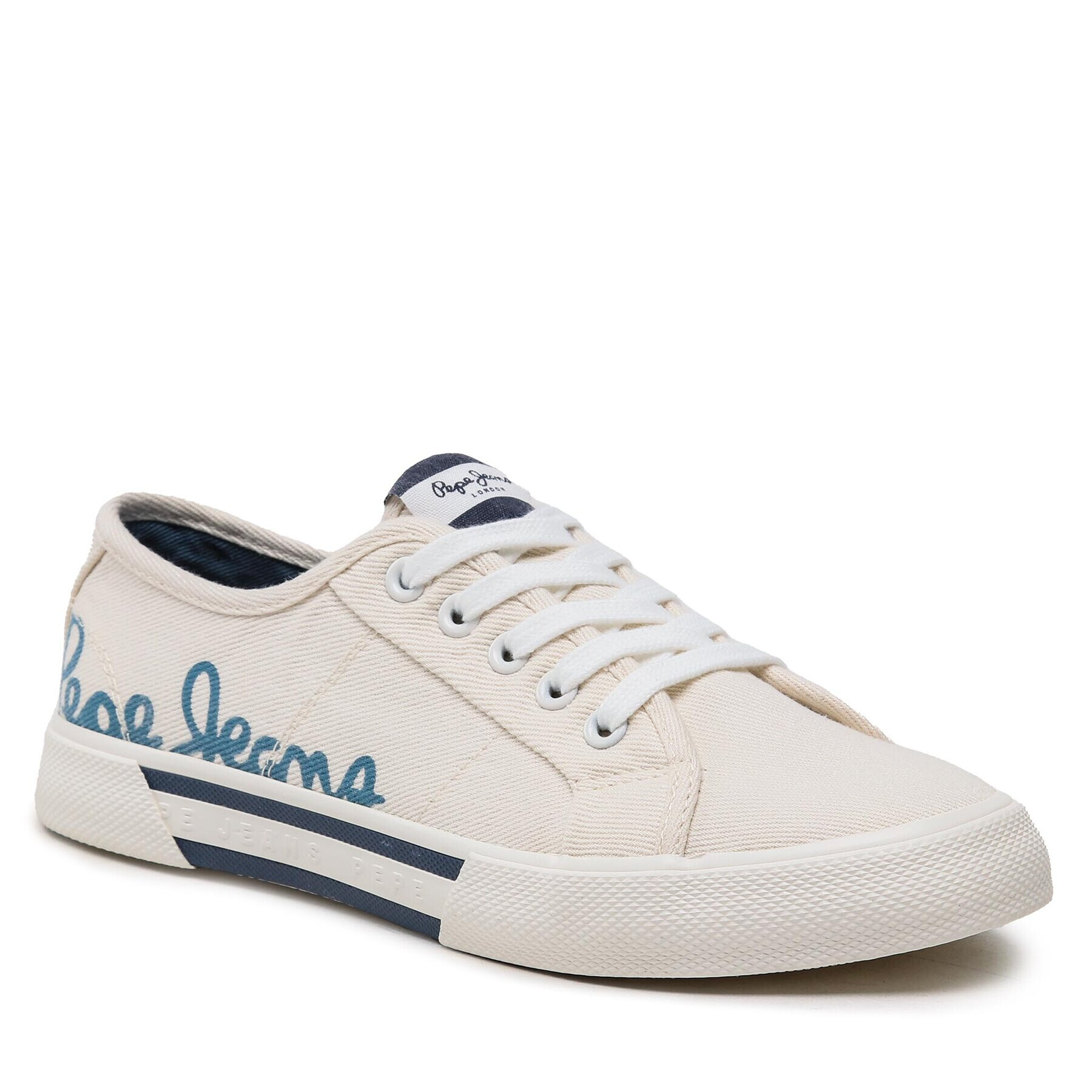 Pepe Jeans Tenis superge Brady Denim W PLS31438 Bela - Pepit.si