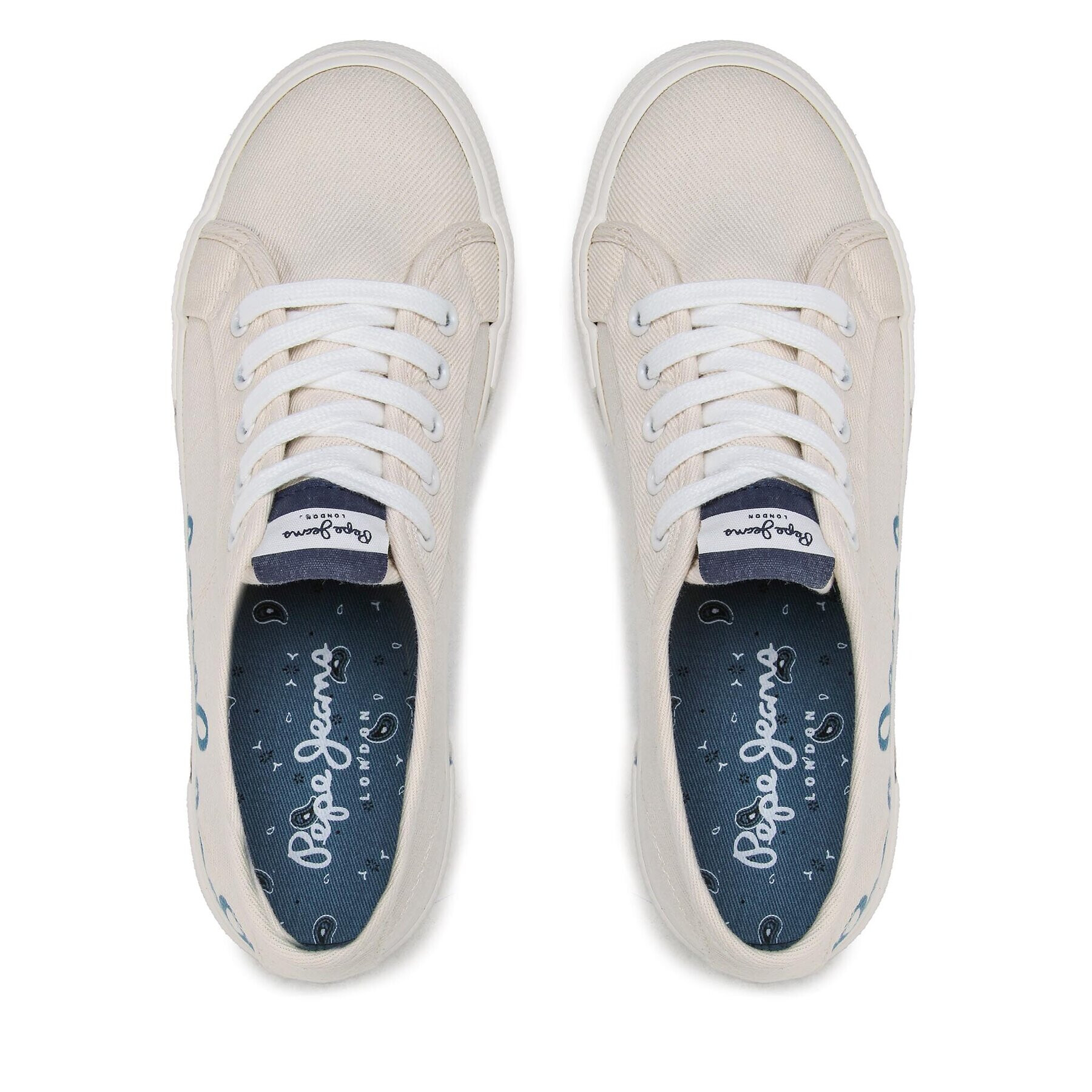 Pepe Jeans Tenis superge Brady Denim W PLS31438 Bela - Pepit.si