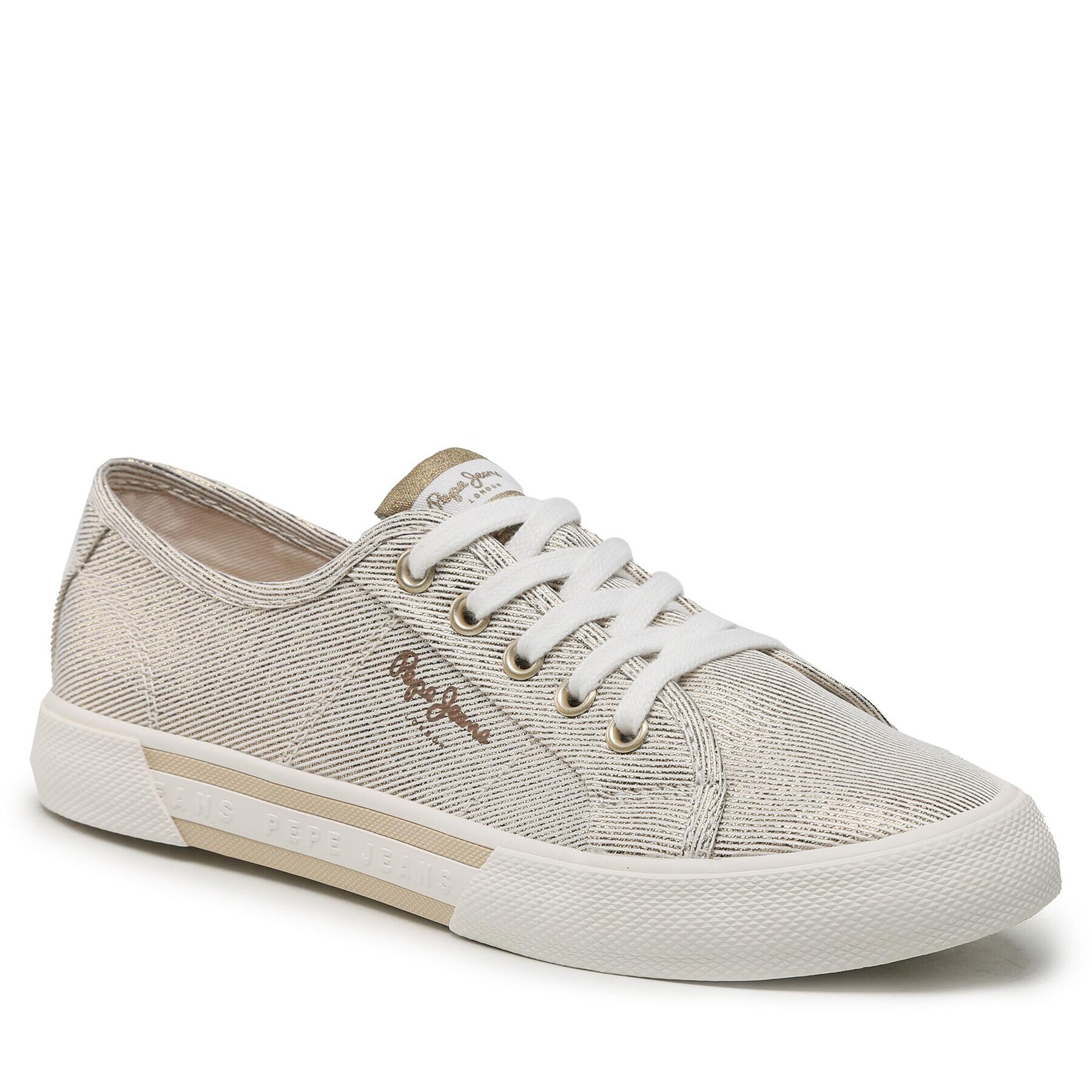 Pepe Jeans Tenis superge Brady Party W PLS31439 Zlata - Pepit.si