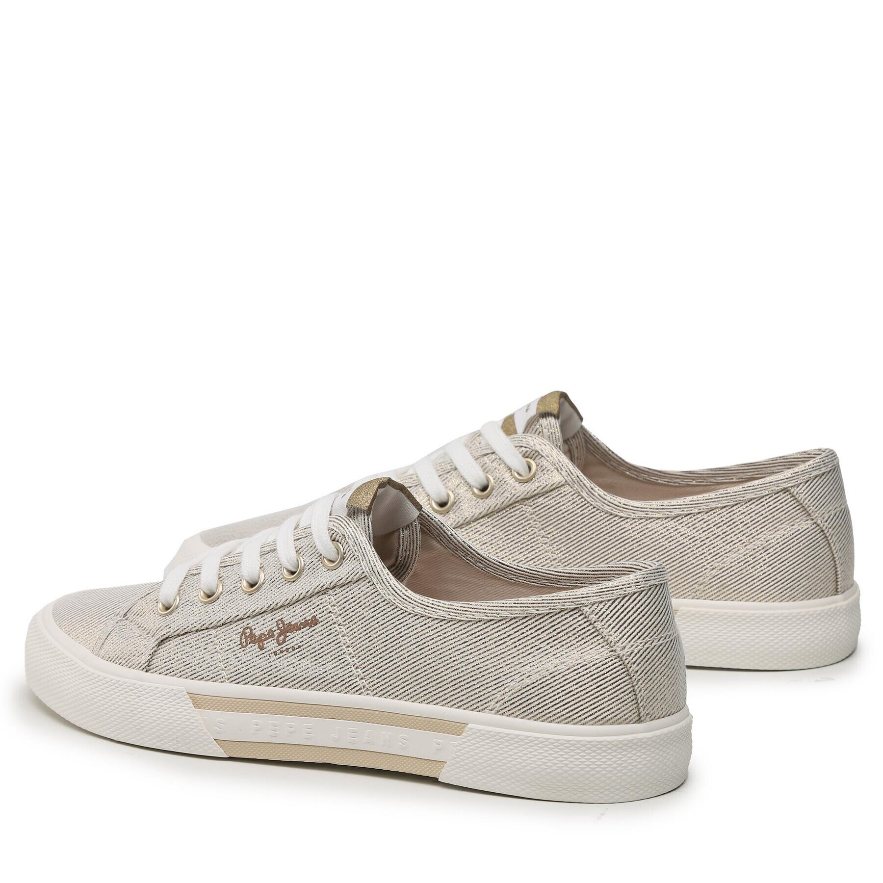 Pepe Jeans Tenis superge Brady Party W PLS31439 Zlata - Pepit.si