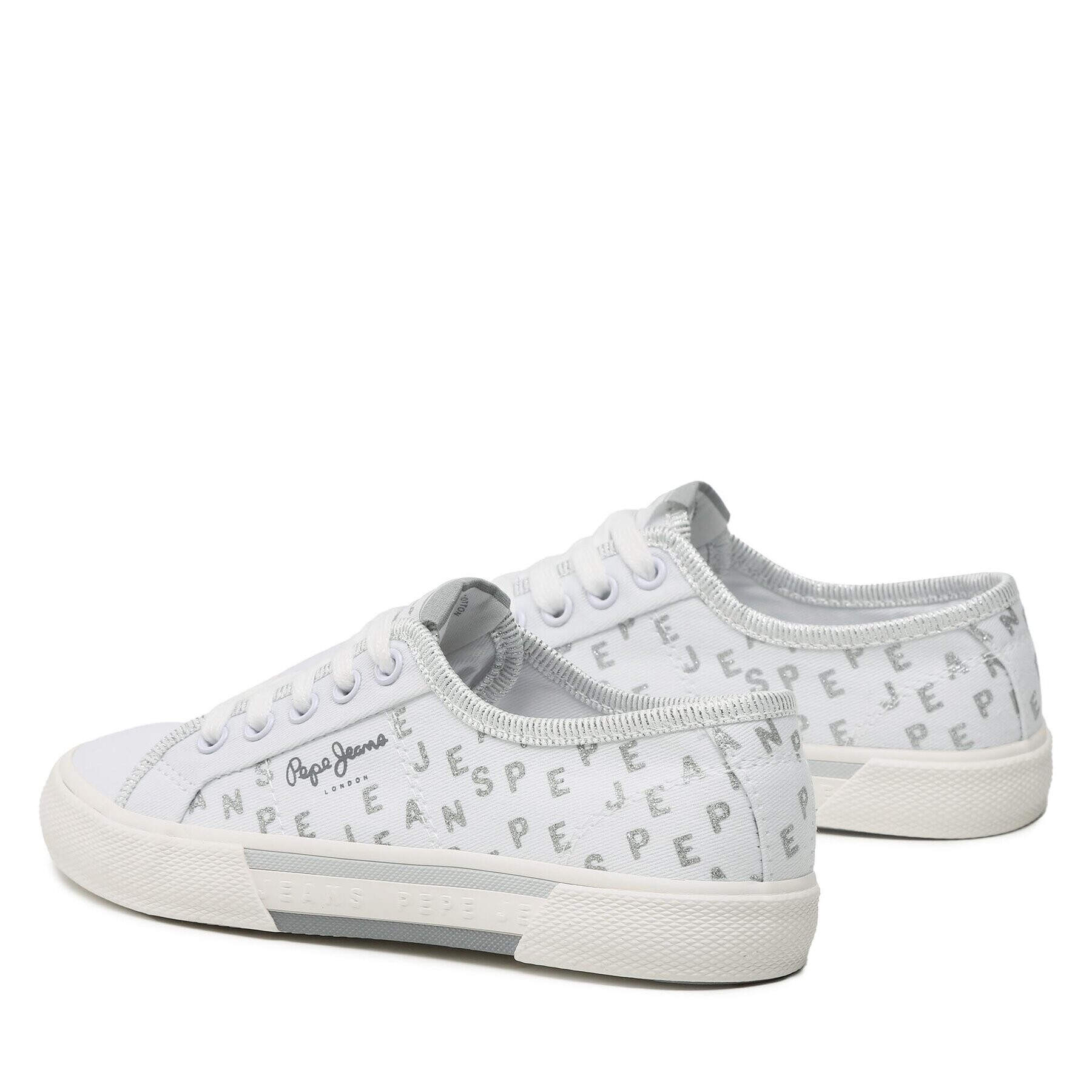 Pepe Jeans Tenis superge Brady Shine G PGS30562 Bela - Pepit.si