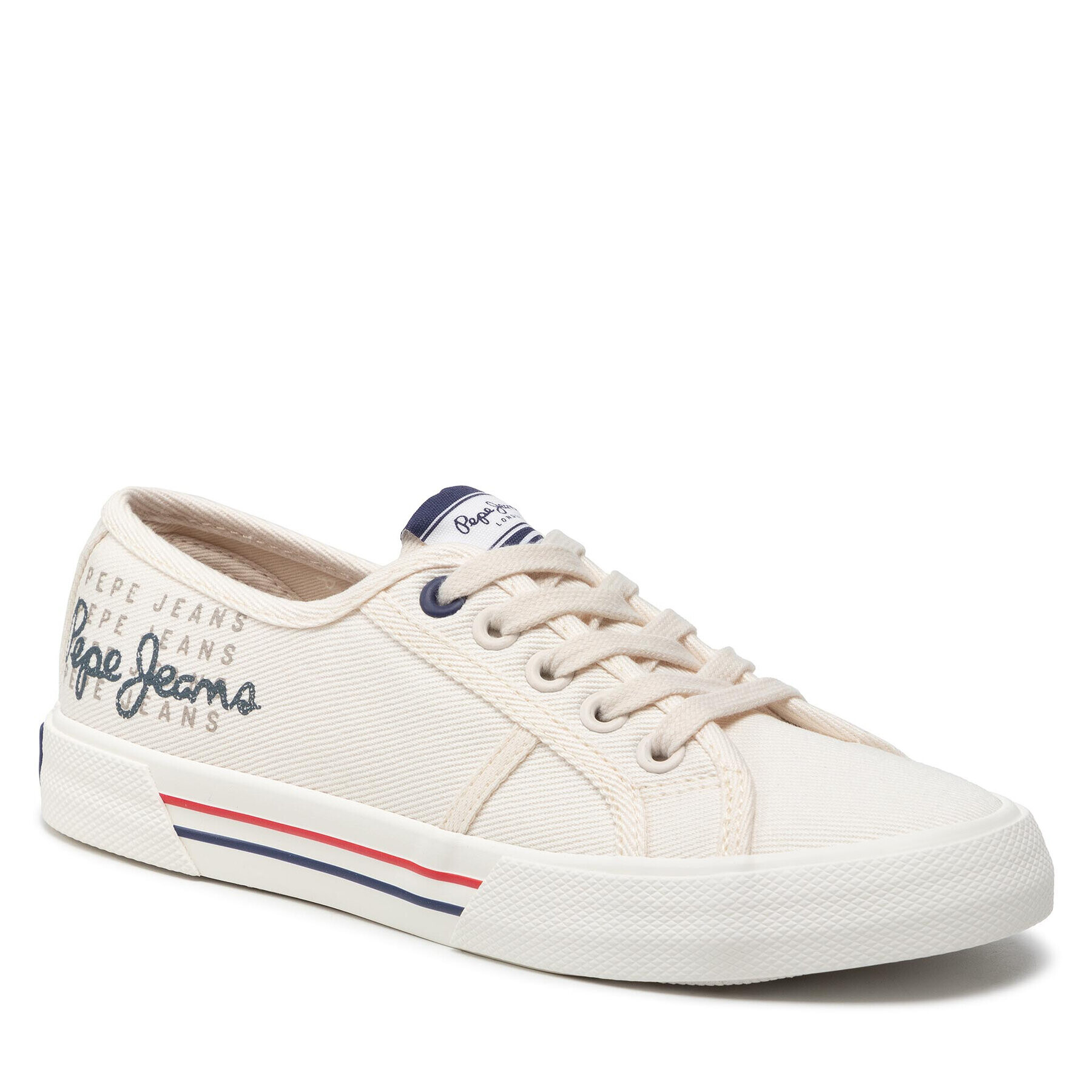 Pepe Jeans Tenis superge Brady W Logo PLS31288 Bež - Pepit.si