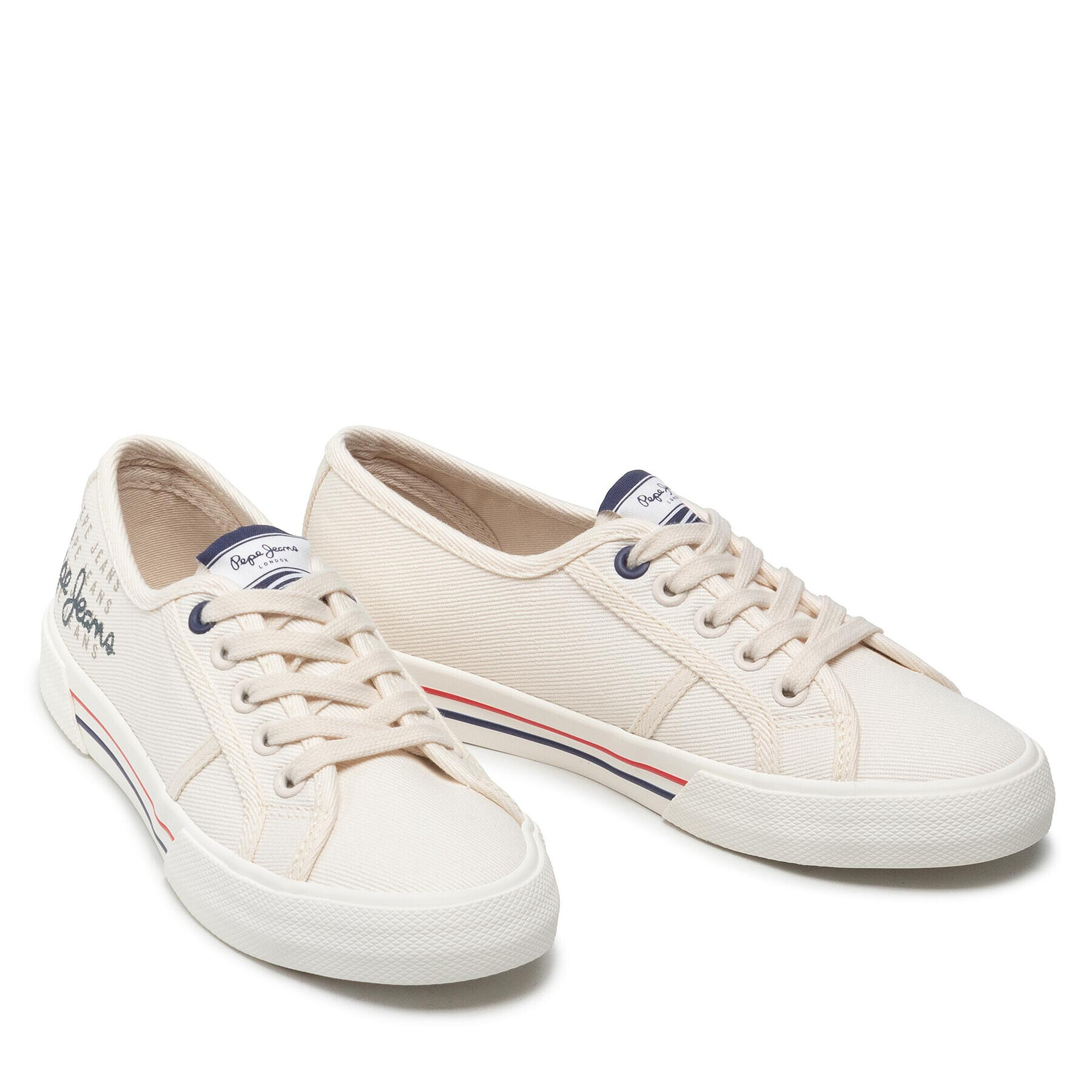 Pepe Jeans Tenis superge Brady W Logo PLS31288 Bež - Pepit.si