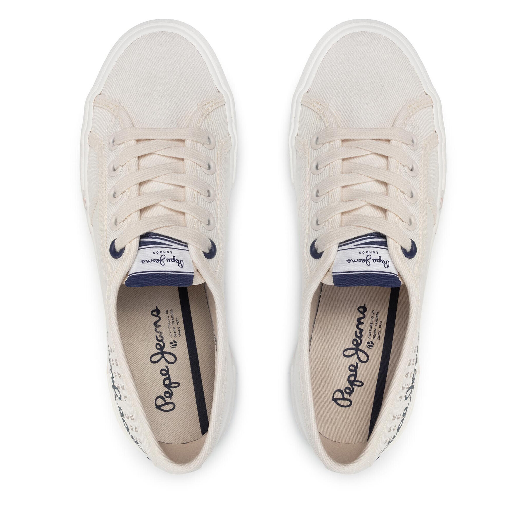 Pepe Jeans Tenis superge Brady W Logo PLS31288 Bež - Pepit.si