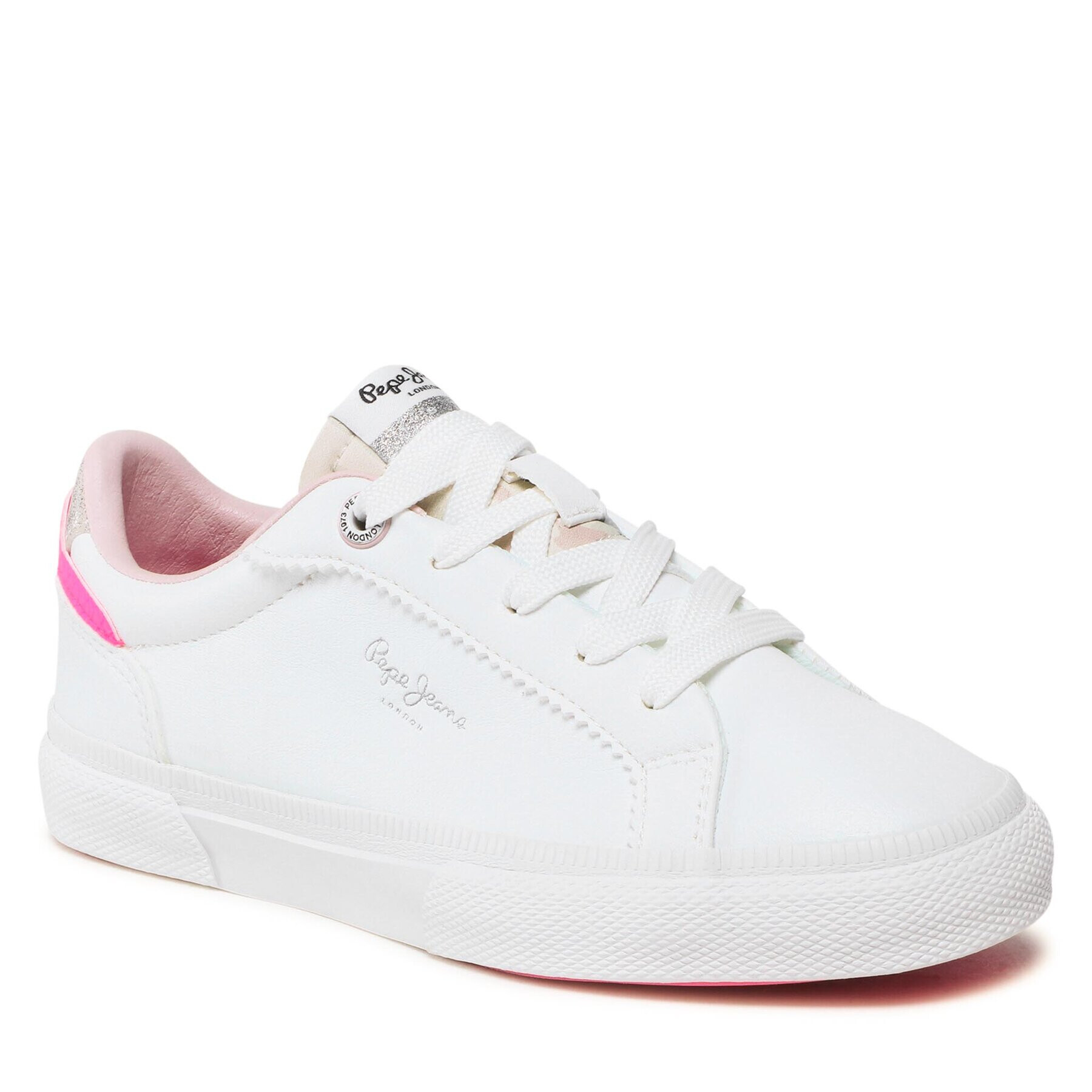 Pepe Jeans Tenis superge Kenton Basic Girl PGS30549 Bela - Pepit.si