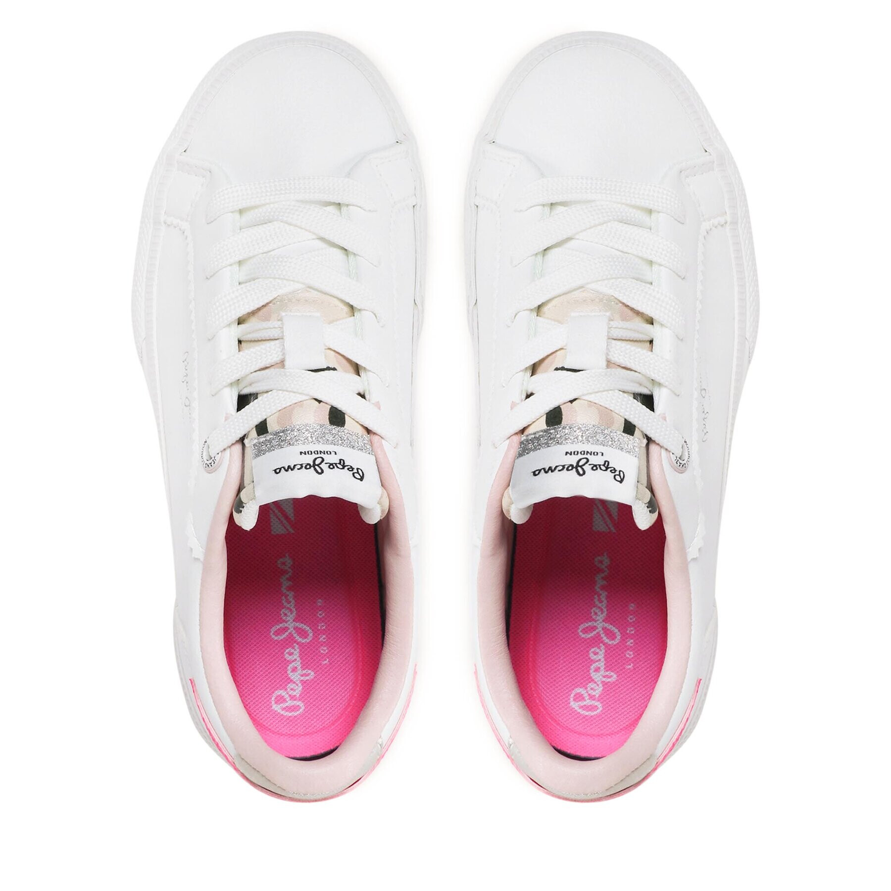 Pepe Jeans Tenis superge Kenton Basic Girl PGS30549 Bela - Pepit.si