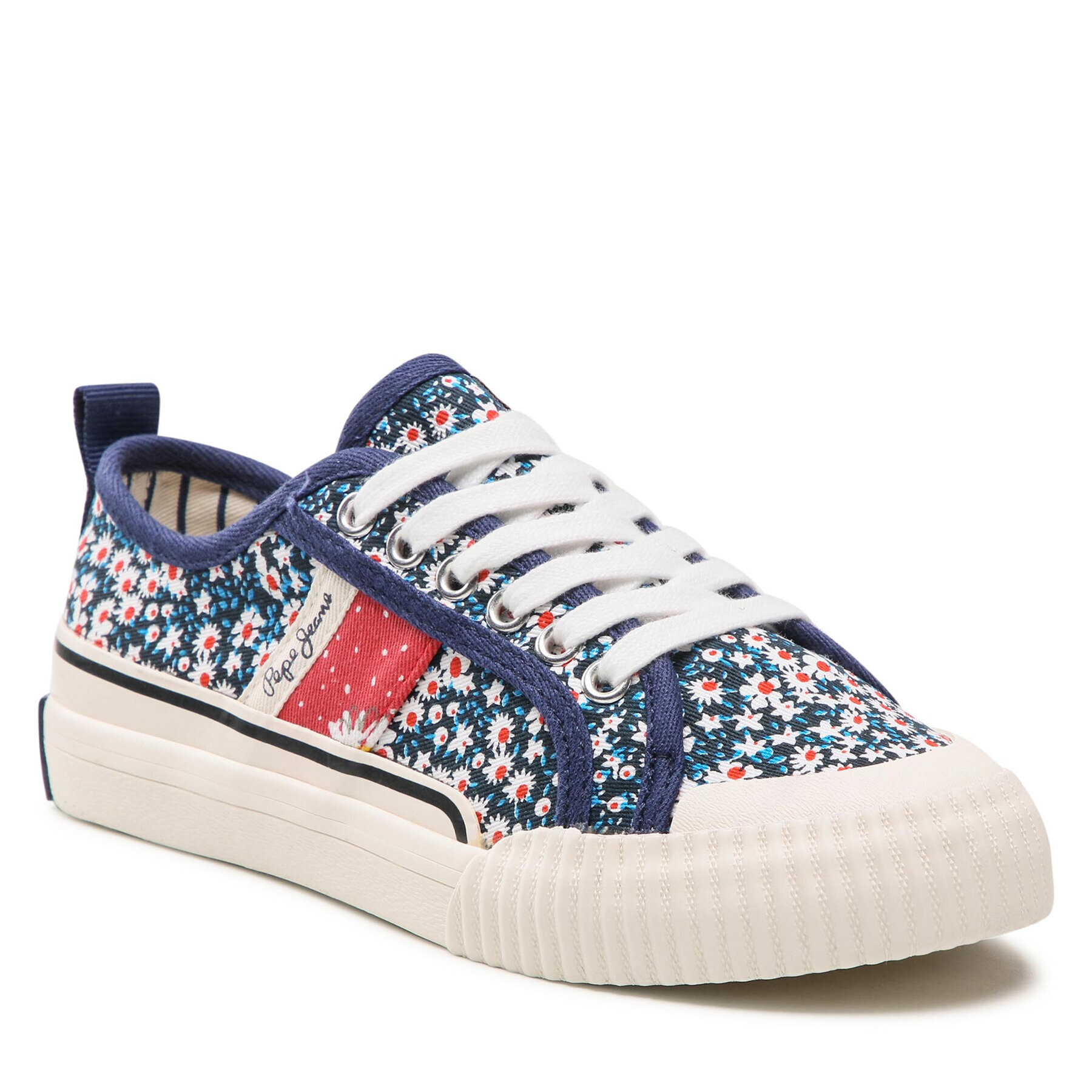 Pepe Jeans Tenis superge Ottis Flower Girl PGS30541 Mornarsko modra - Pepit.si