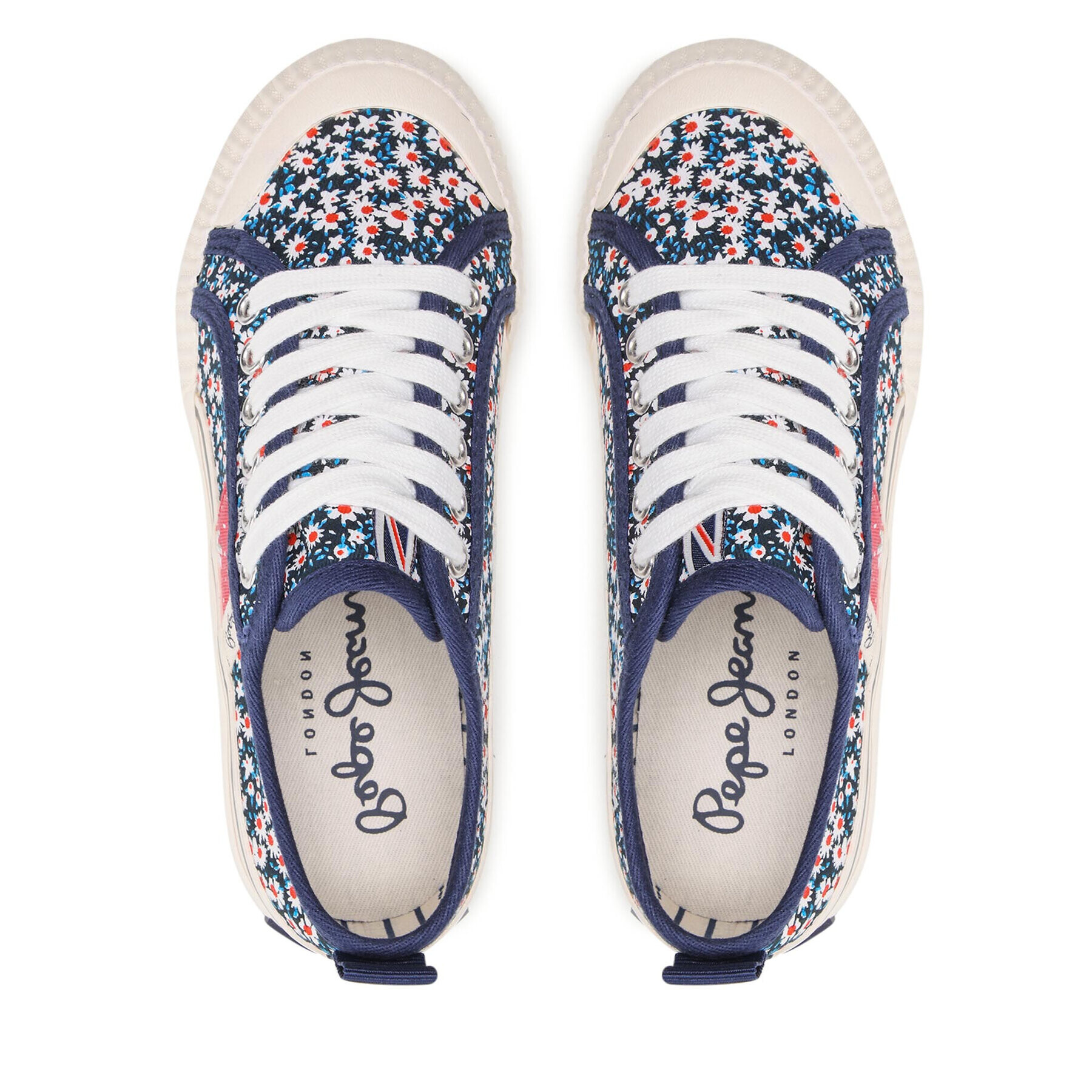 Pepe Jeans Tenis superge Ottis Flower Girl PGS30541 Mornarsko modra - Pepit.si