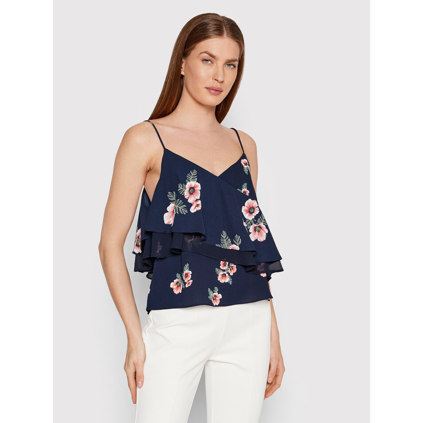 Pepe Jeans Top Lea PL303340 Mornarsko modra Regular Fit - Pepit.si