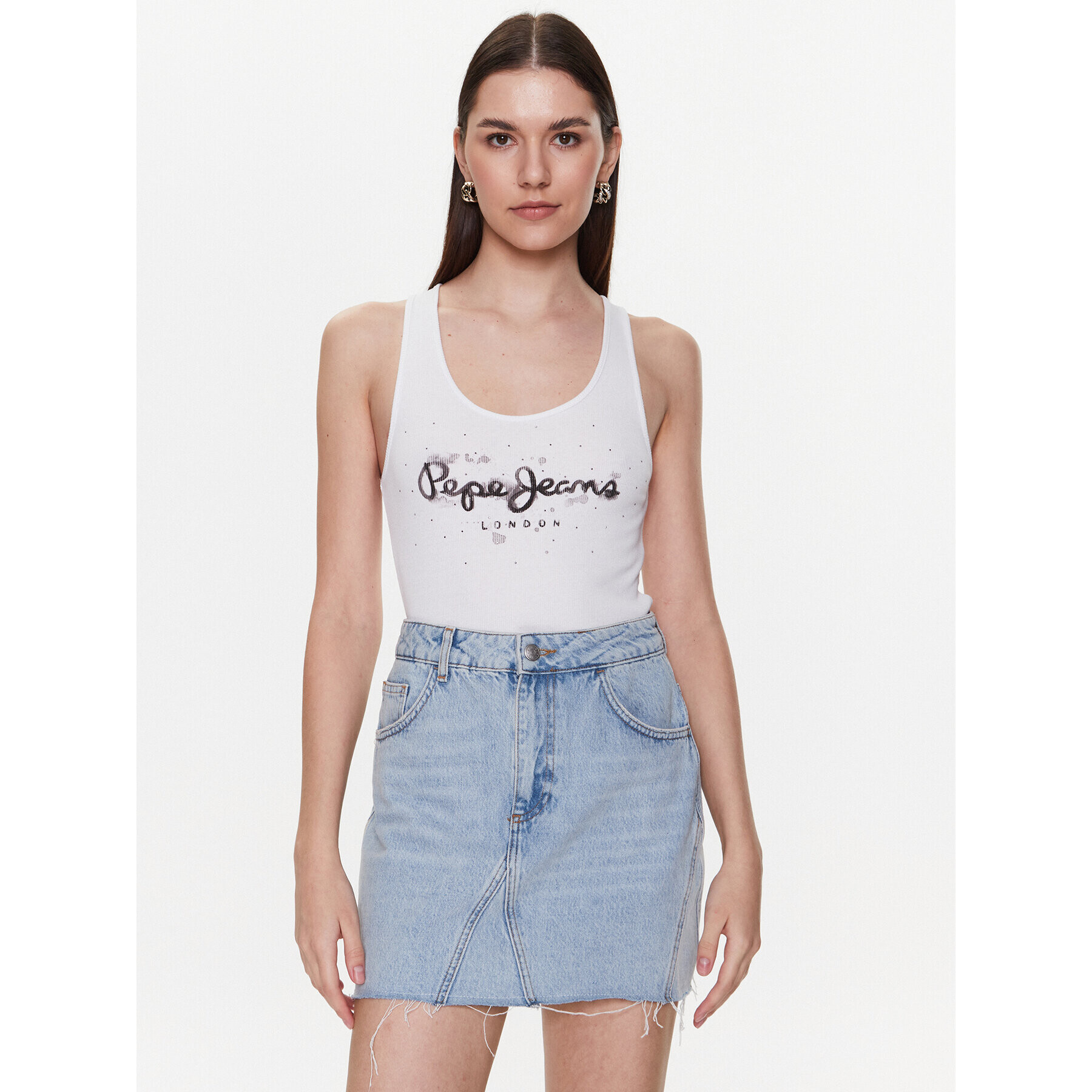 Pepe Jeans Top Ozella PL505474 Bela Regular Fit - Pepit.si